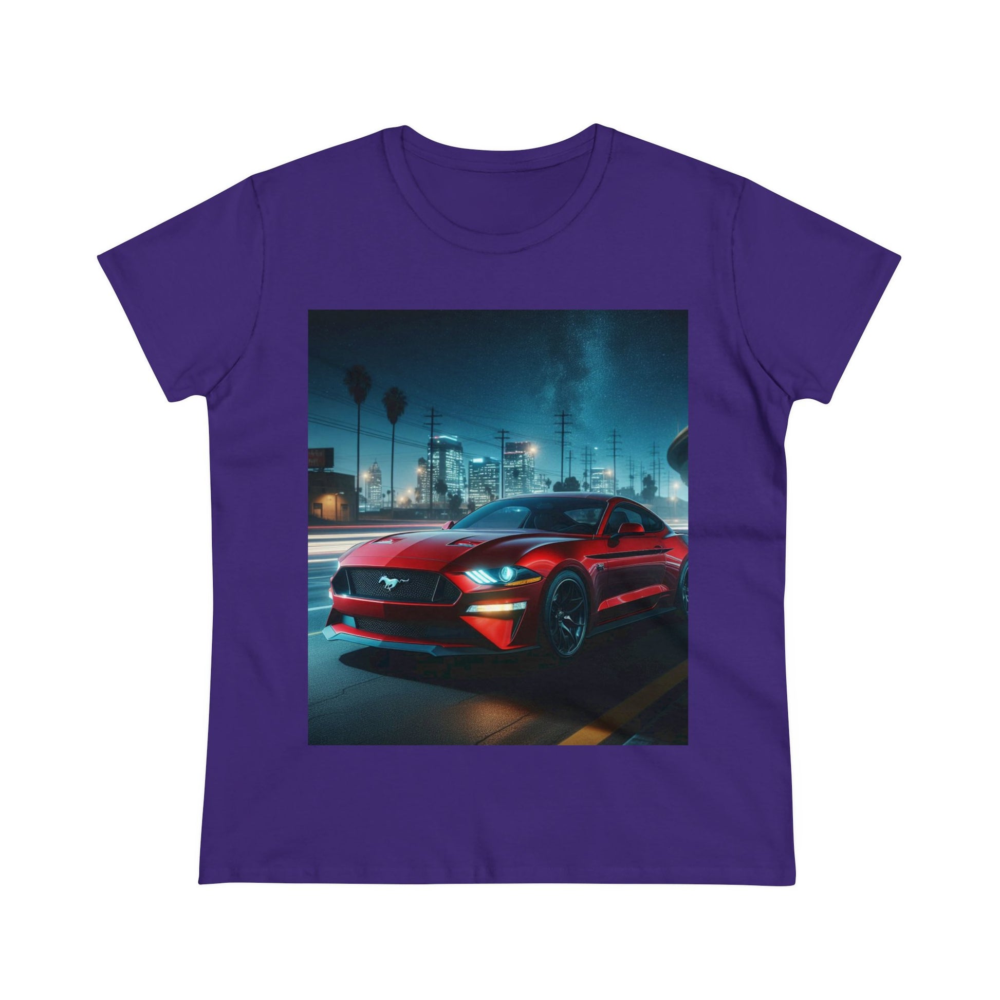 Red Mustang T-Shirt T-Shirt Printify Purple S