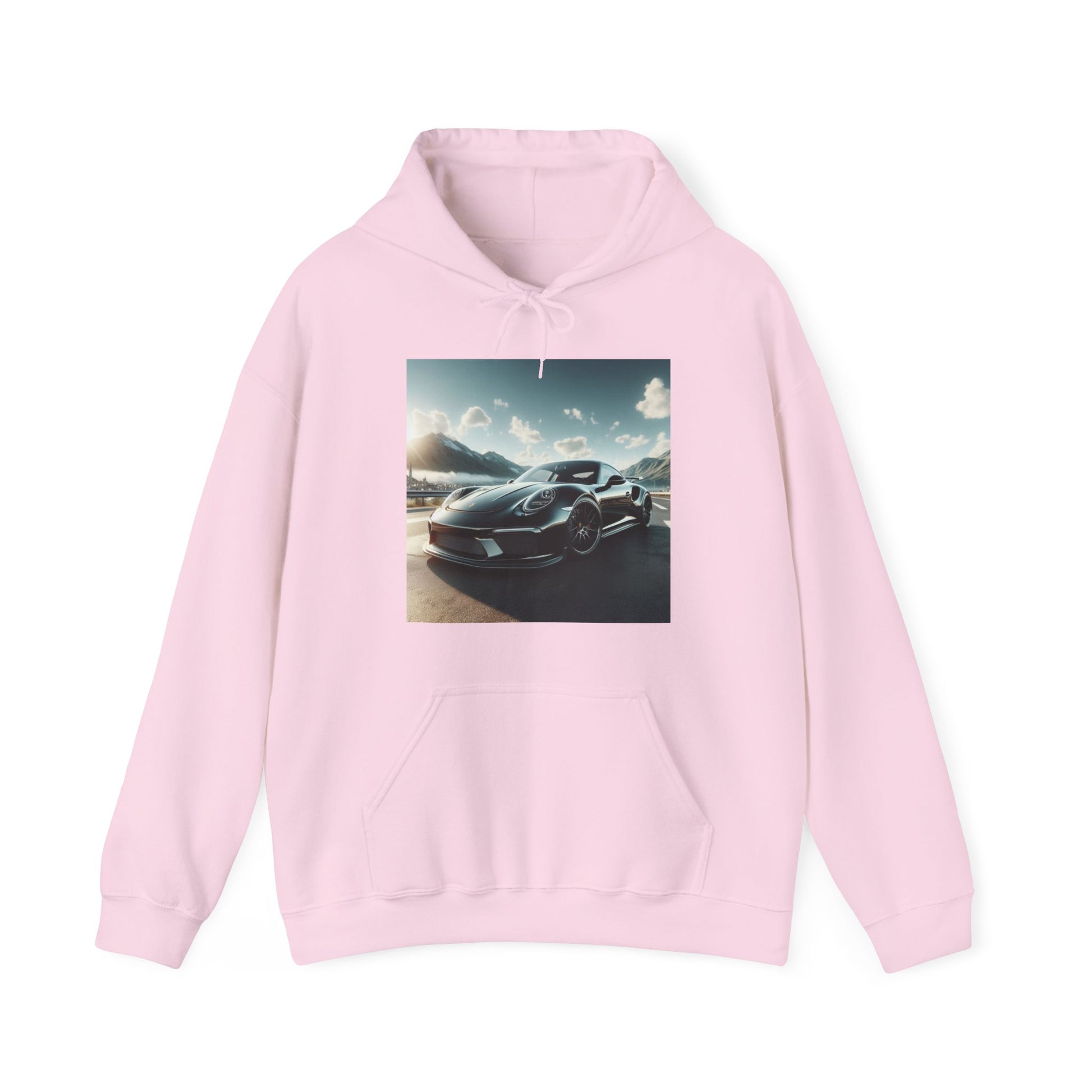 Black Porsche Hoodie Hoodie Printify Light Pink S