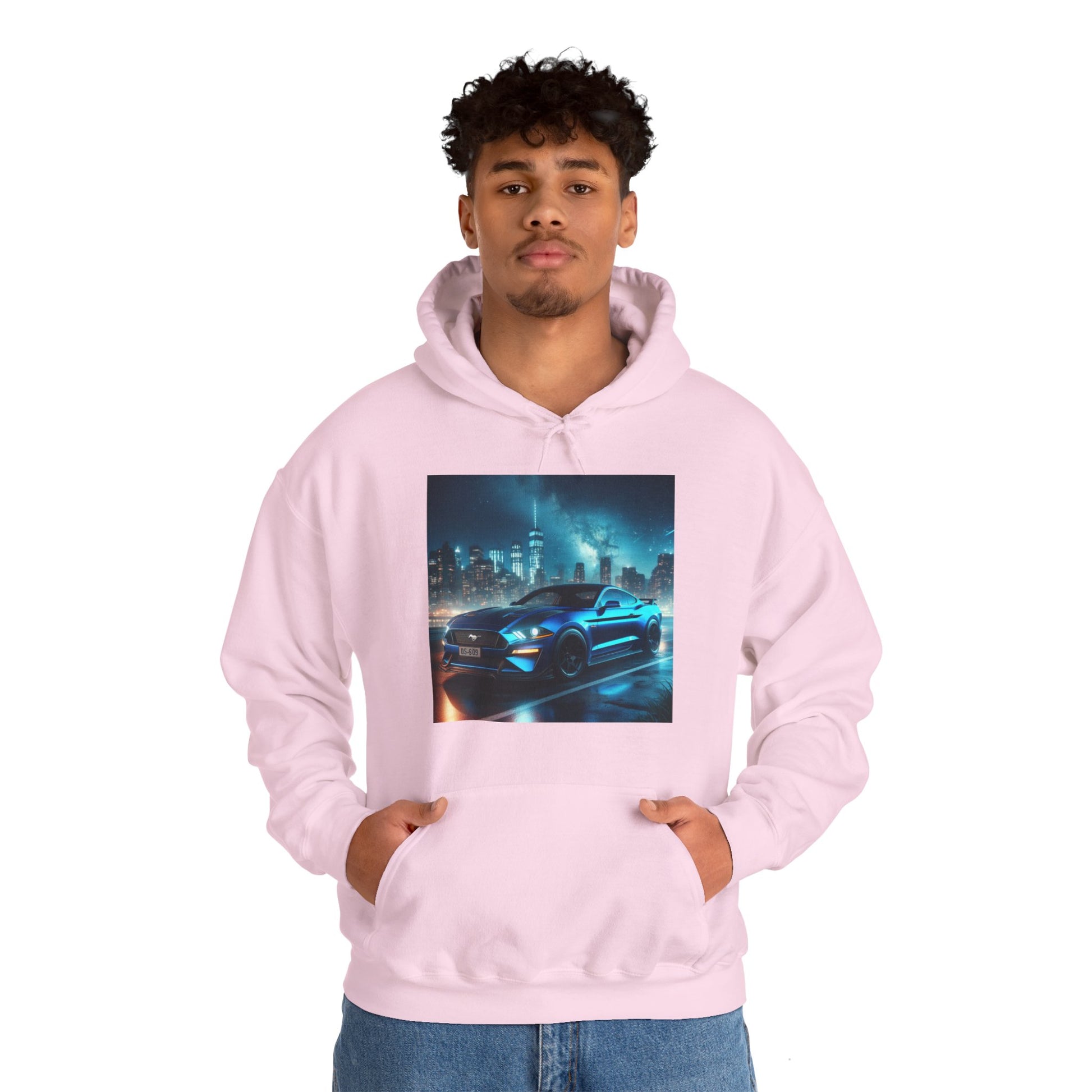 Blue Mustang Hoodie Hoodie Printify