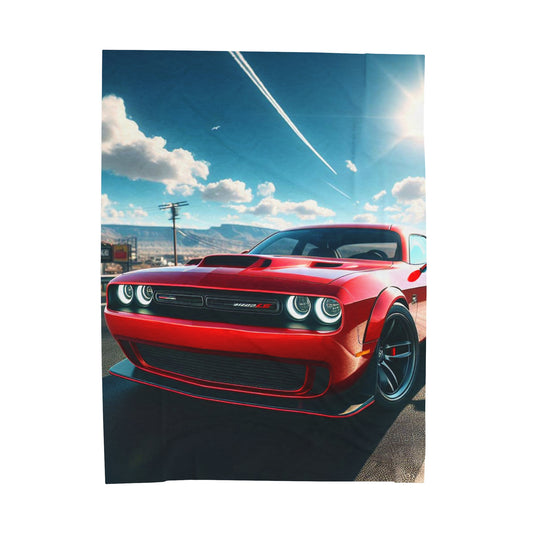 Red Challenger Plush Blanket Blanket Printify 60" × 80"