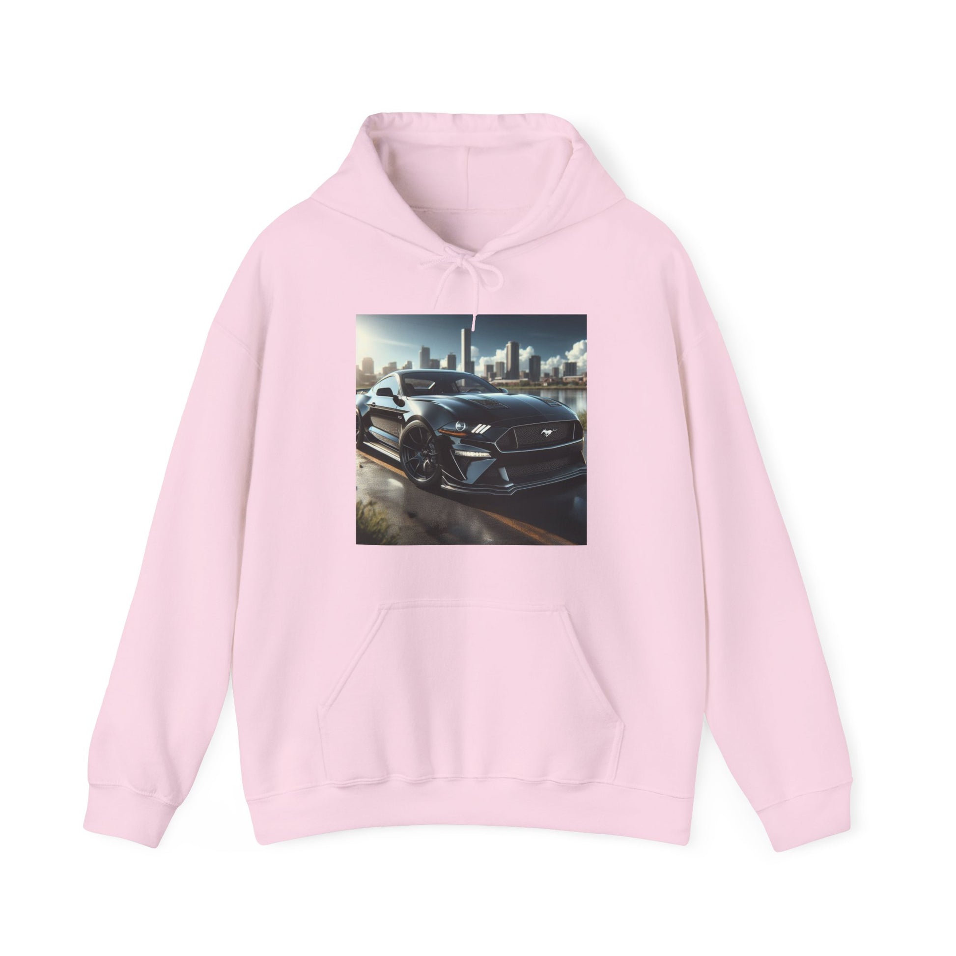 Black Mustang Hoodie Hoodie Printify Light Pink S