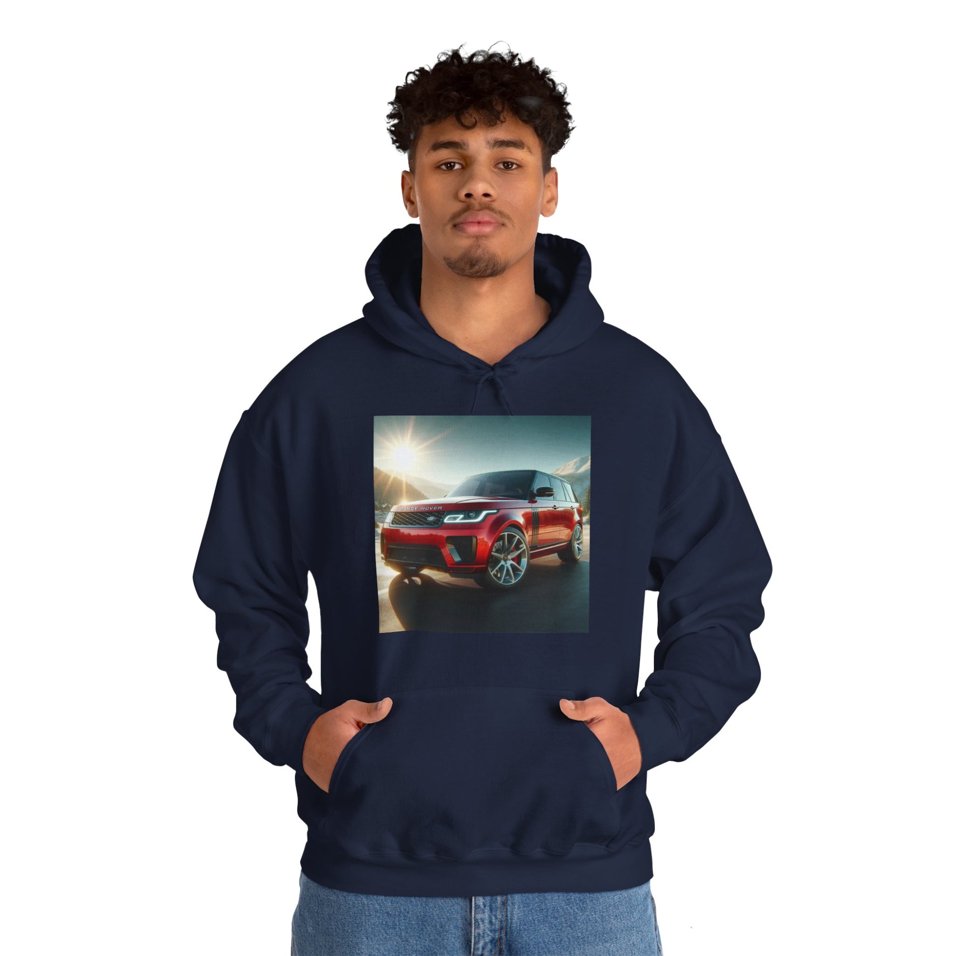 Red Range Rover Hoodie Hoodie Printify