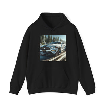 White Mustang Hoodie Hoodie Printify Black S