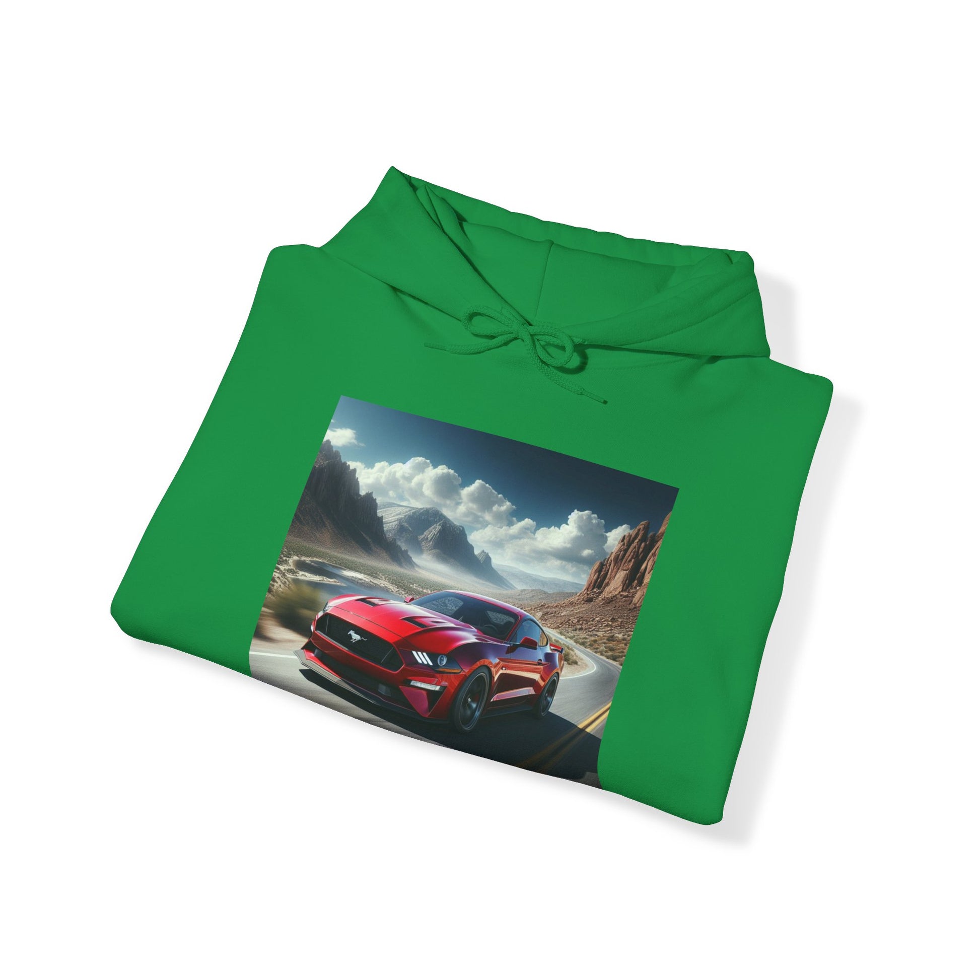 Red Mustang Hoodie Hoodie Printify