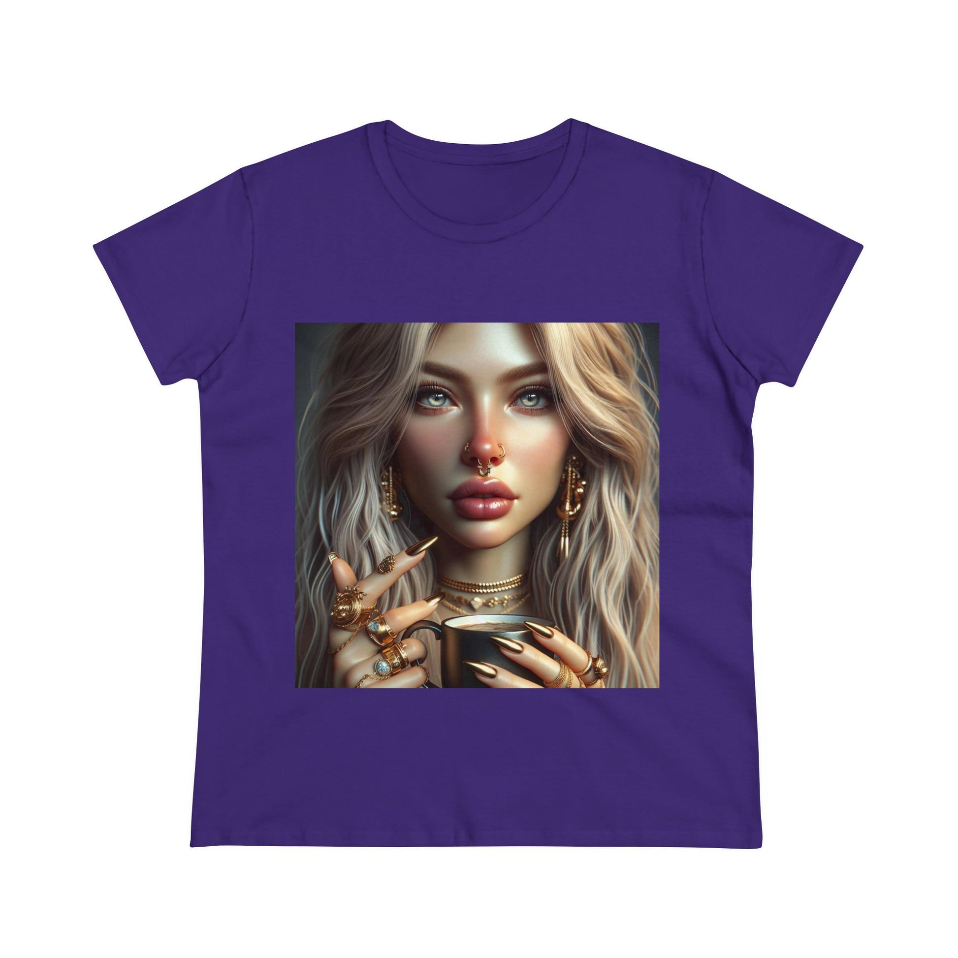Elevated Coffee T-Shirt T-Shirt Printify Purple S