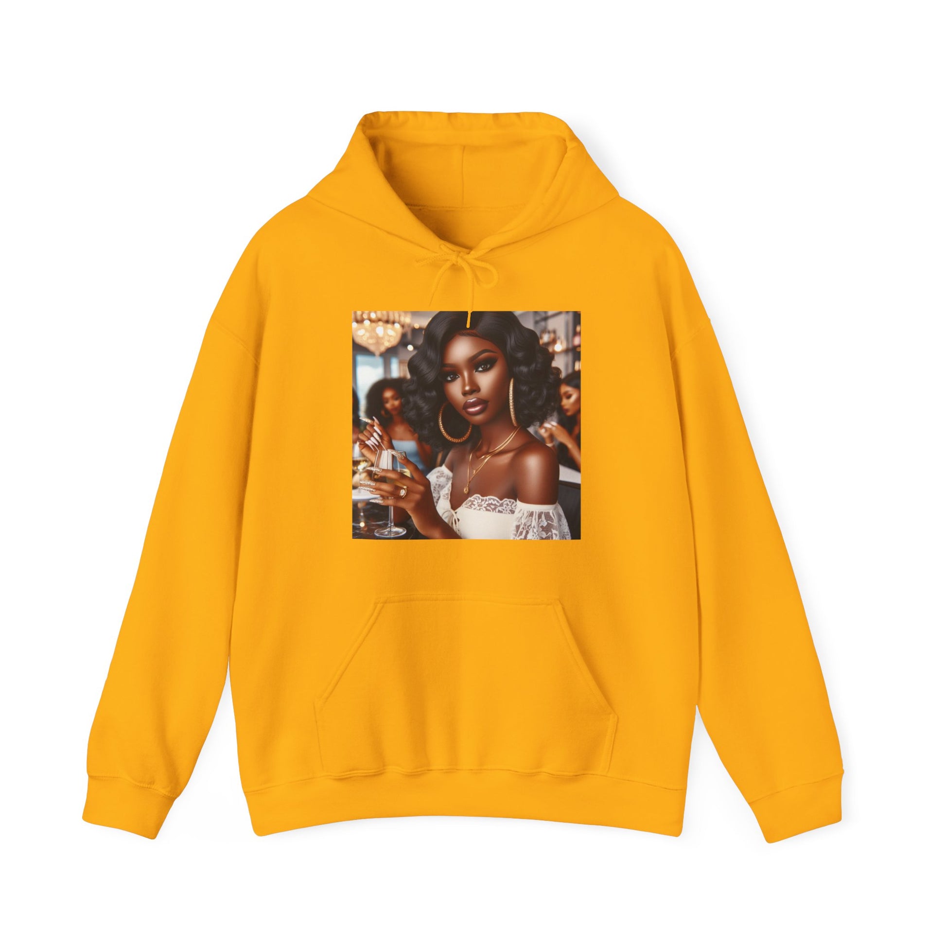 Wine Down Hoodie Hoodie Printify Gold S