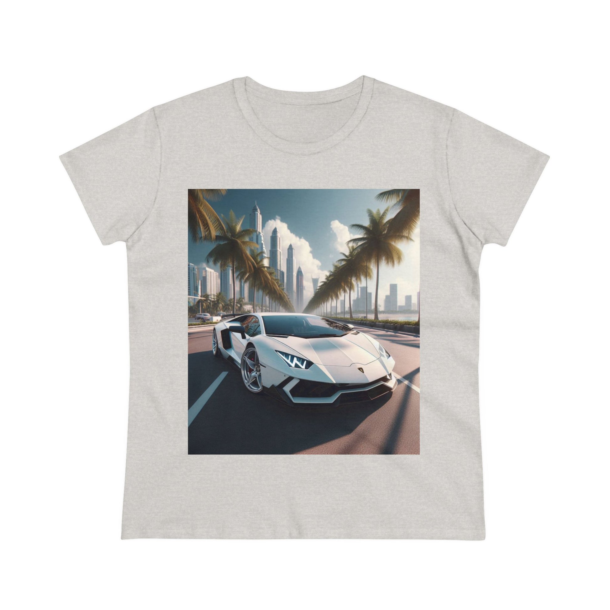 White Lamborghini T-Shirt T-Shirt Printify Ash S
