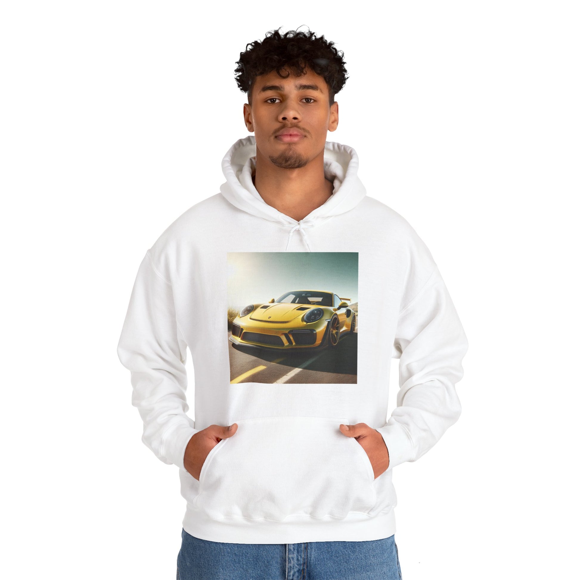 Yellow Porsche Hoodie Hoodie Printify