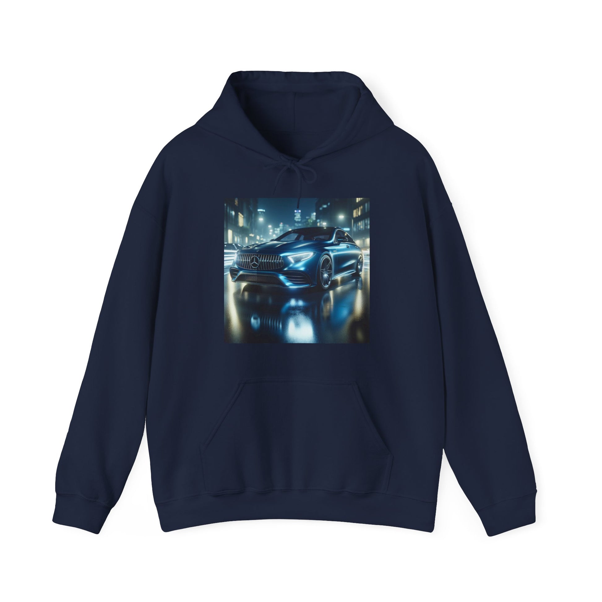 Blue Mercedes Hoodie Hoodie Printify Navy S