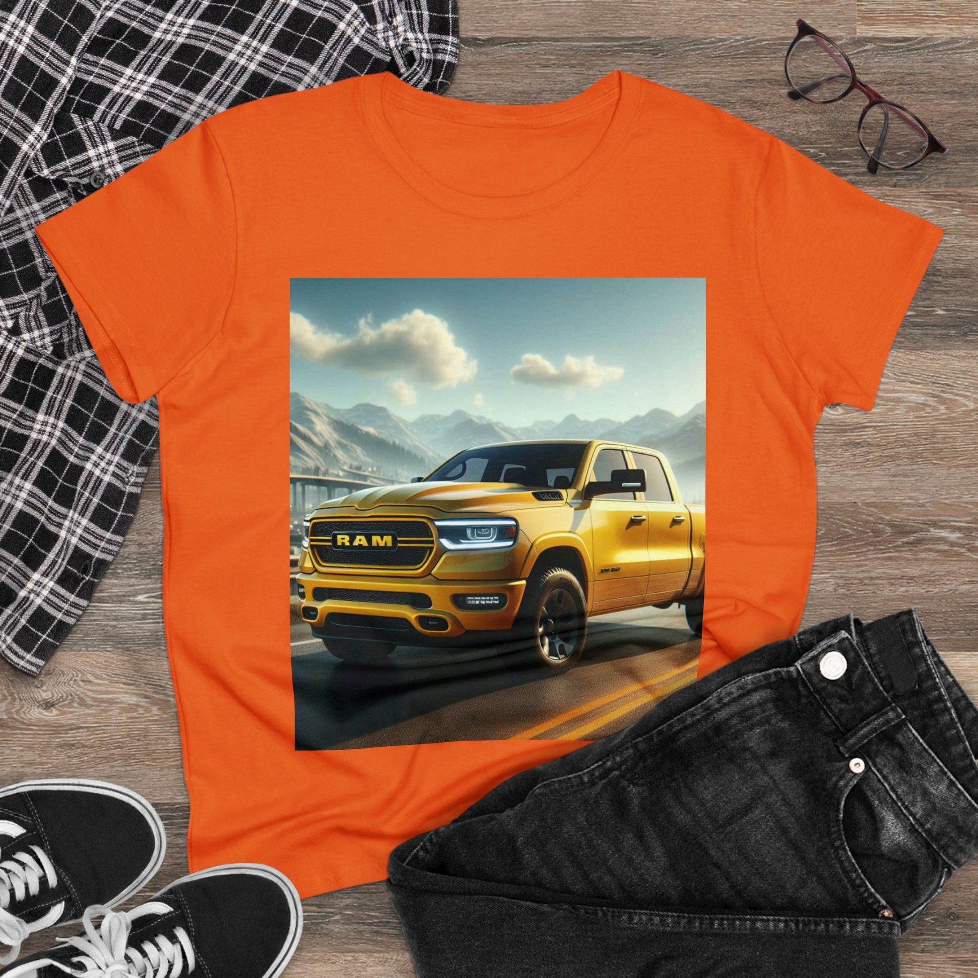 Yellow Dodge Ram T-Shirt T-Shirt Printify