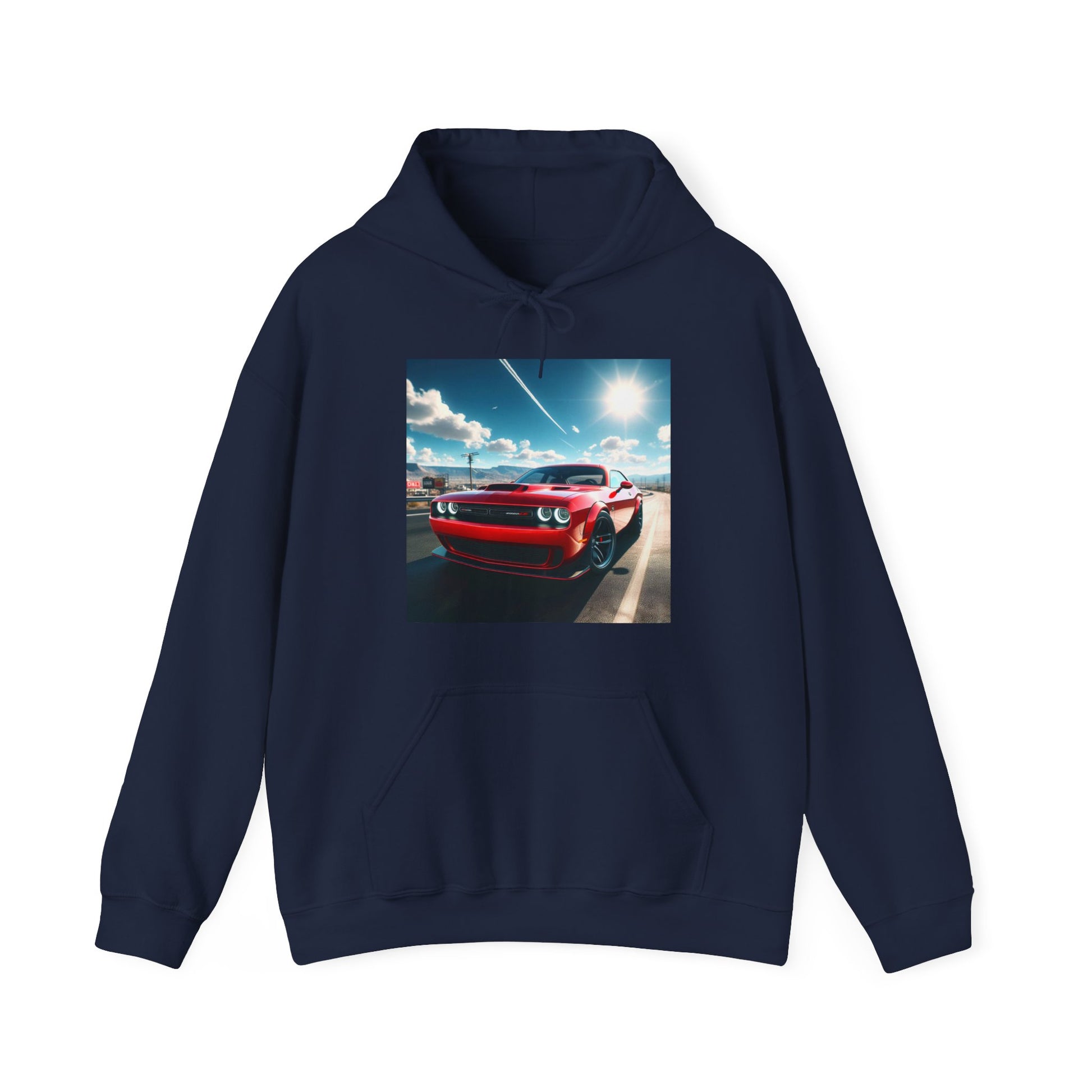 Red Challenger Hoodie Hoodie Printify Navy S