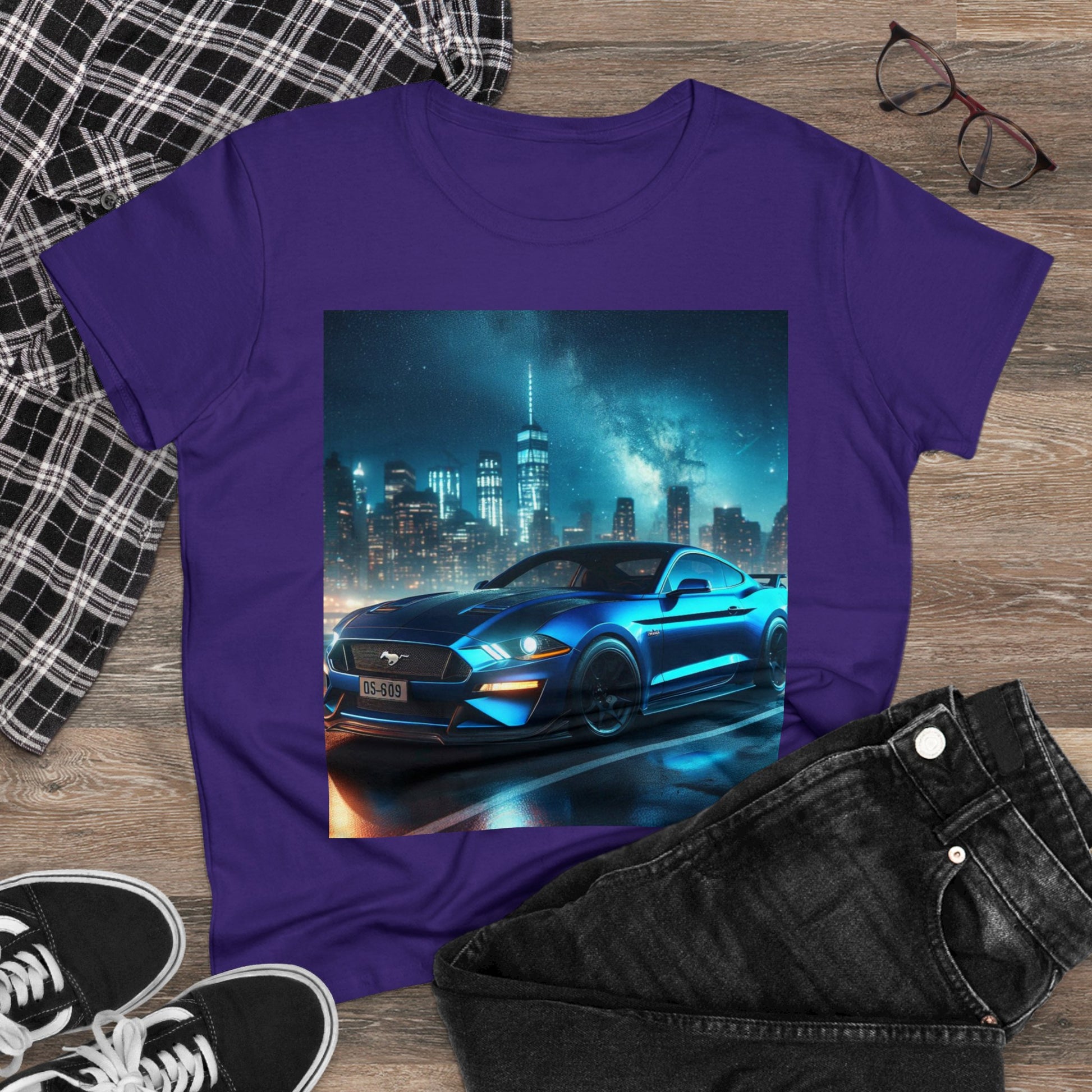 Blue Mustang T-Shirt T-Shirt Printify