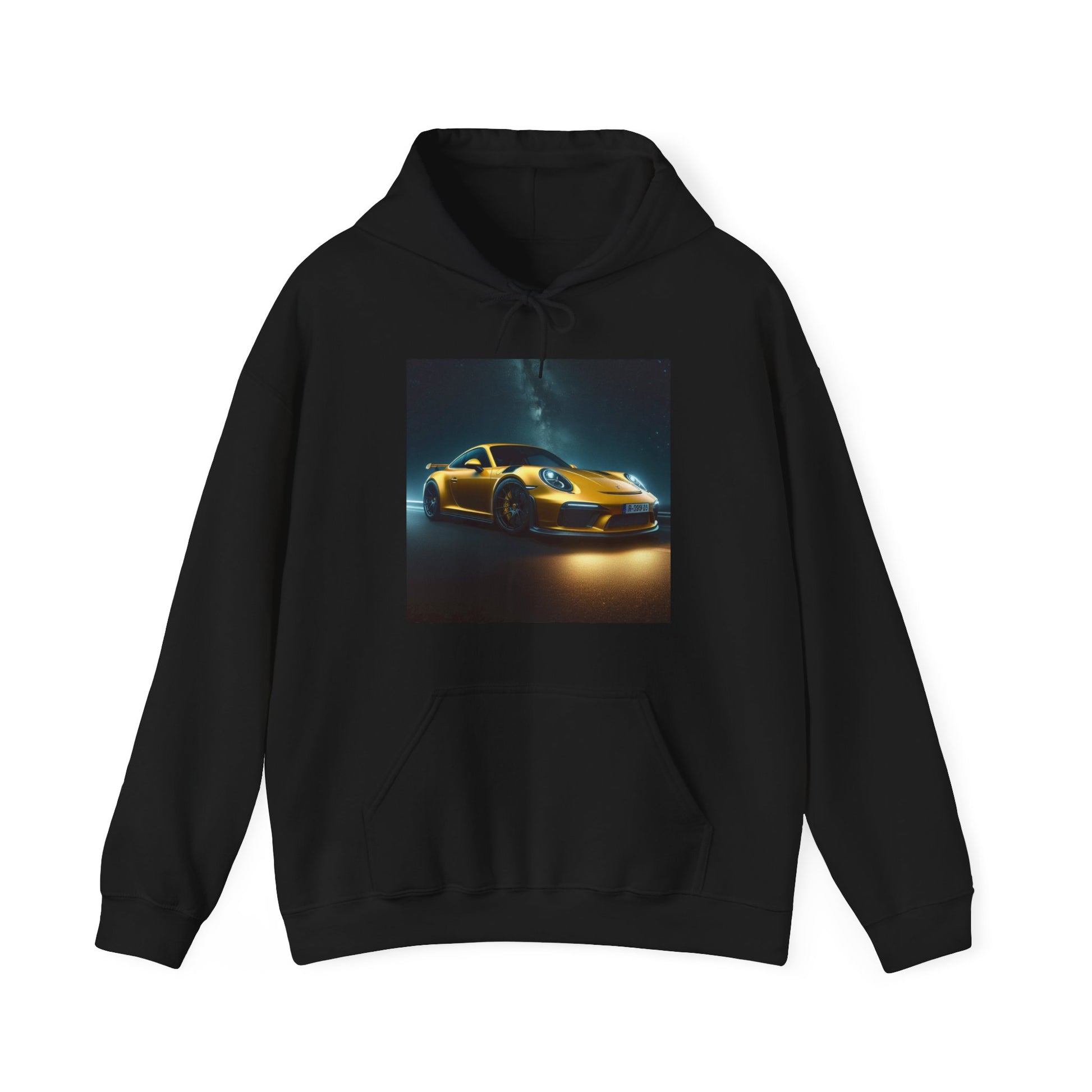 Yellow Porsche Hoodie Hoodie Printify Black S