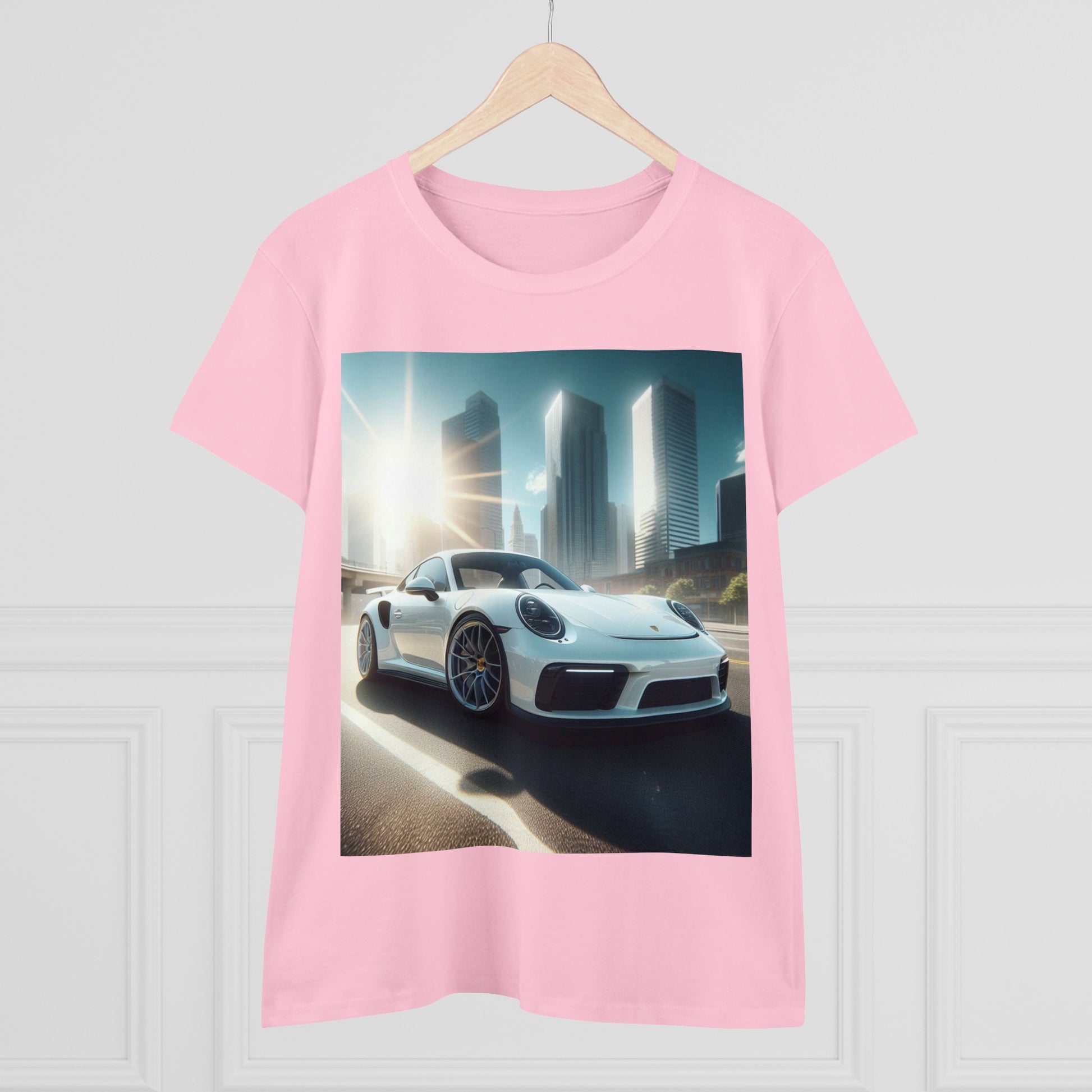 White Porsche T-Shirt T-Shirt Printify
