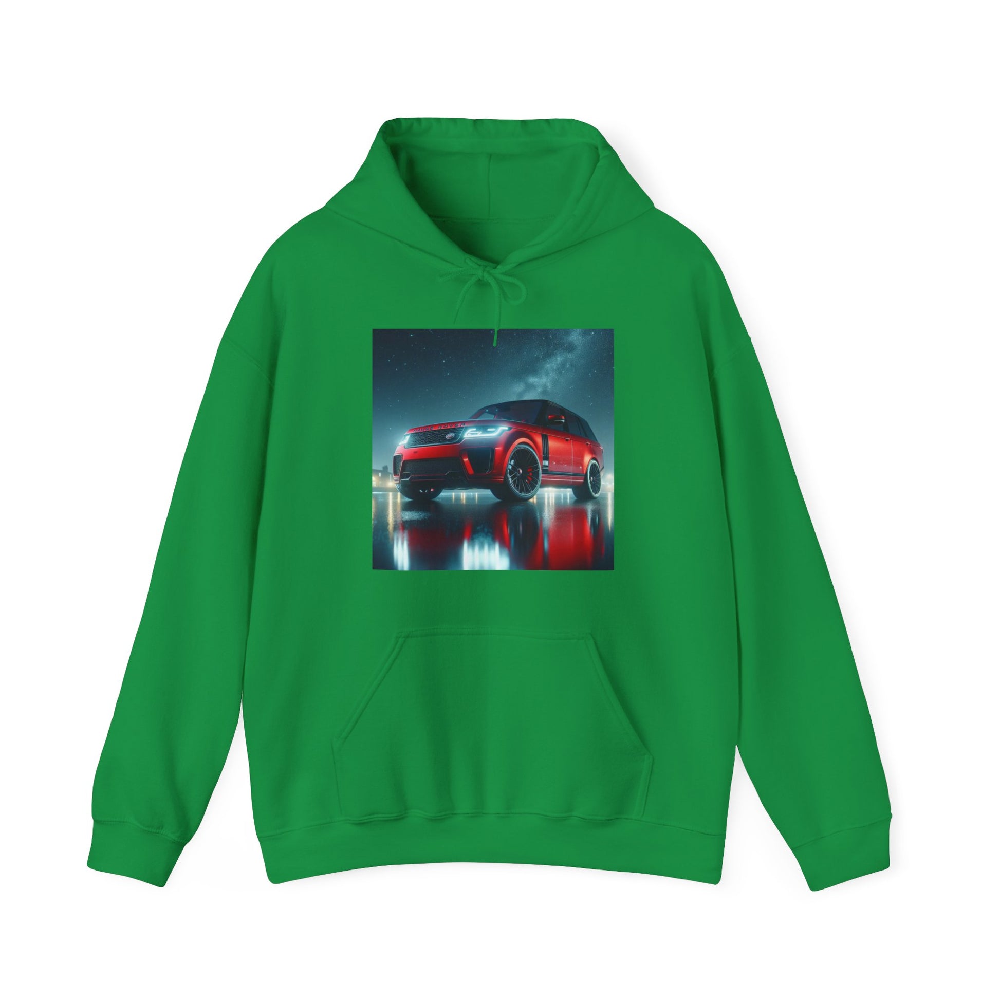 Red Range Rover Hoodie Hoodie Printify Irish Green S