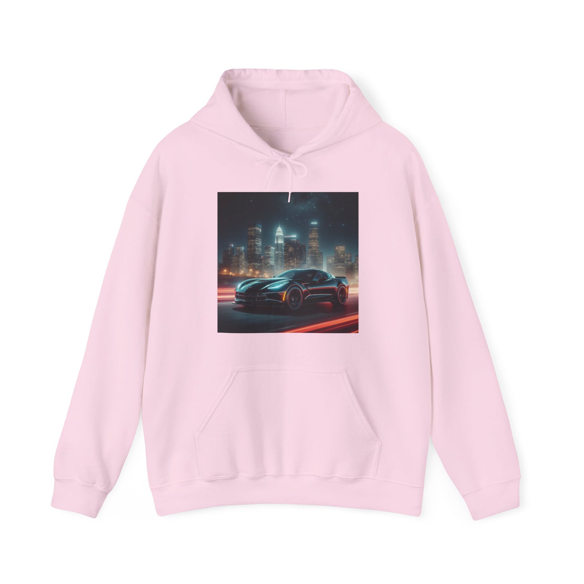 Black Corvette Hoodie Hoodie Printify Light Pink S