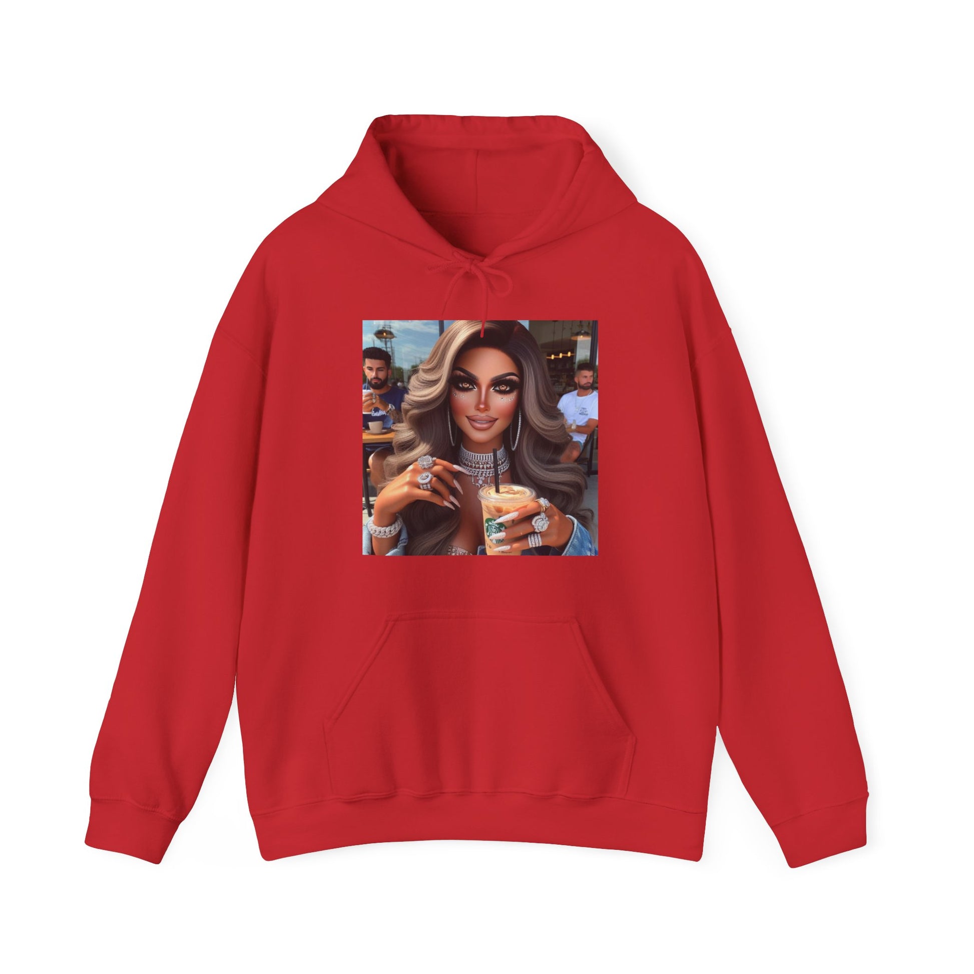 Coffee Beauty Hoodie Hoodie Printify Red S