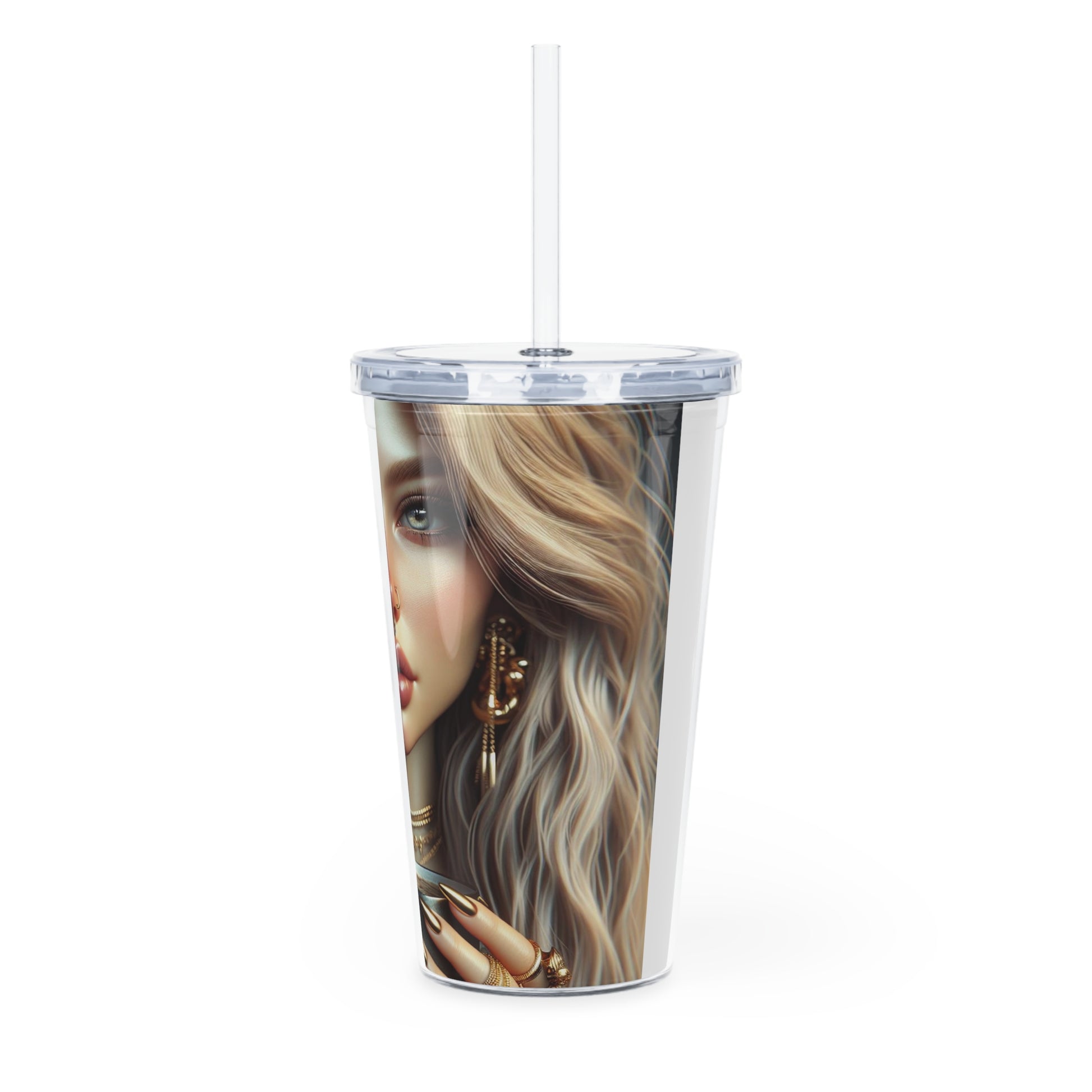 Elevated Coffee Tumbler with Straw Mug Printify