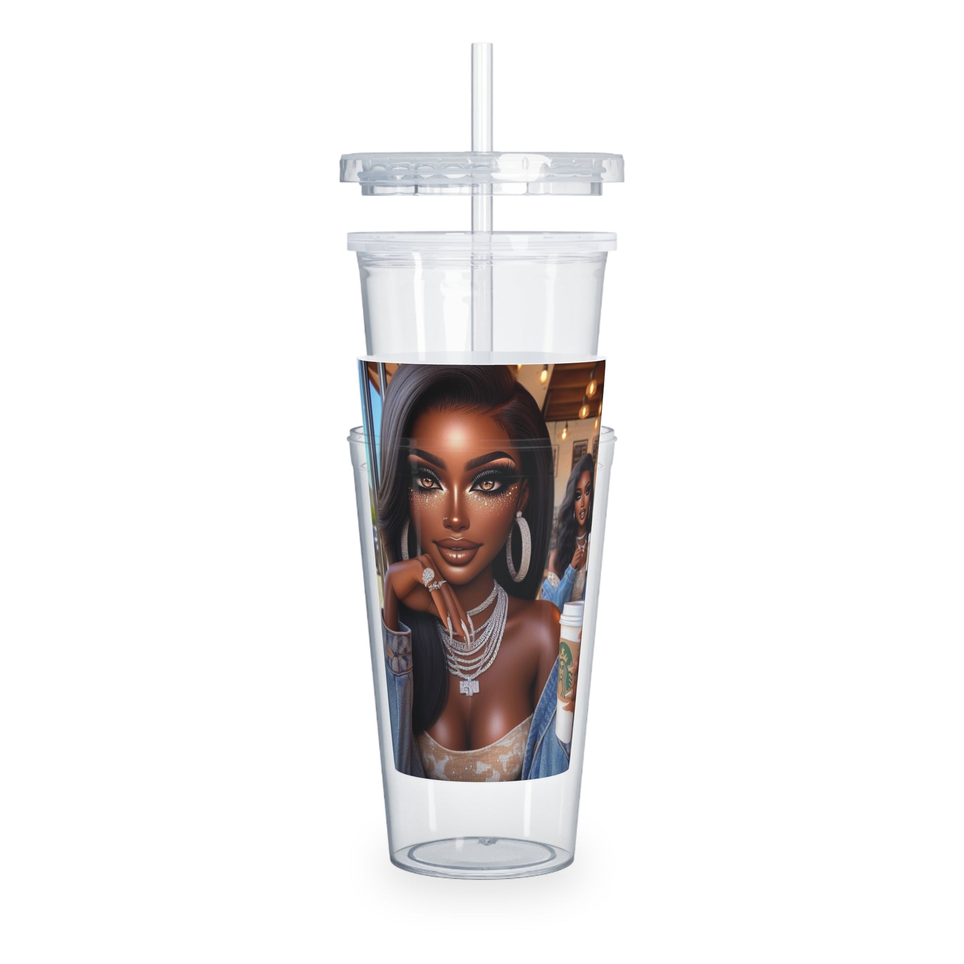 Coffee Beauty Tumbler with Straw Mug Printify