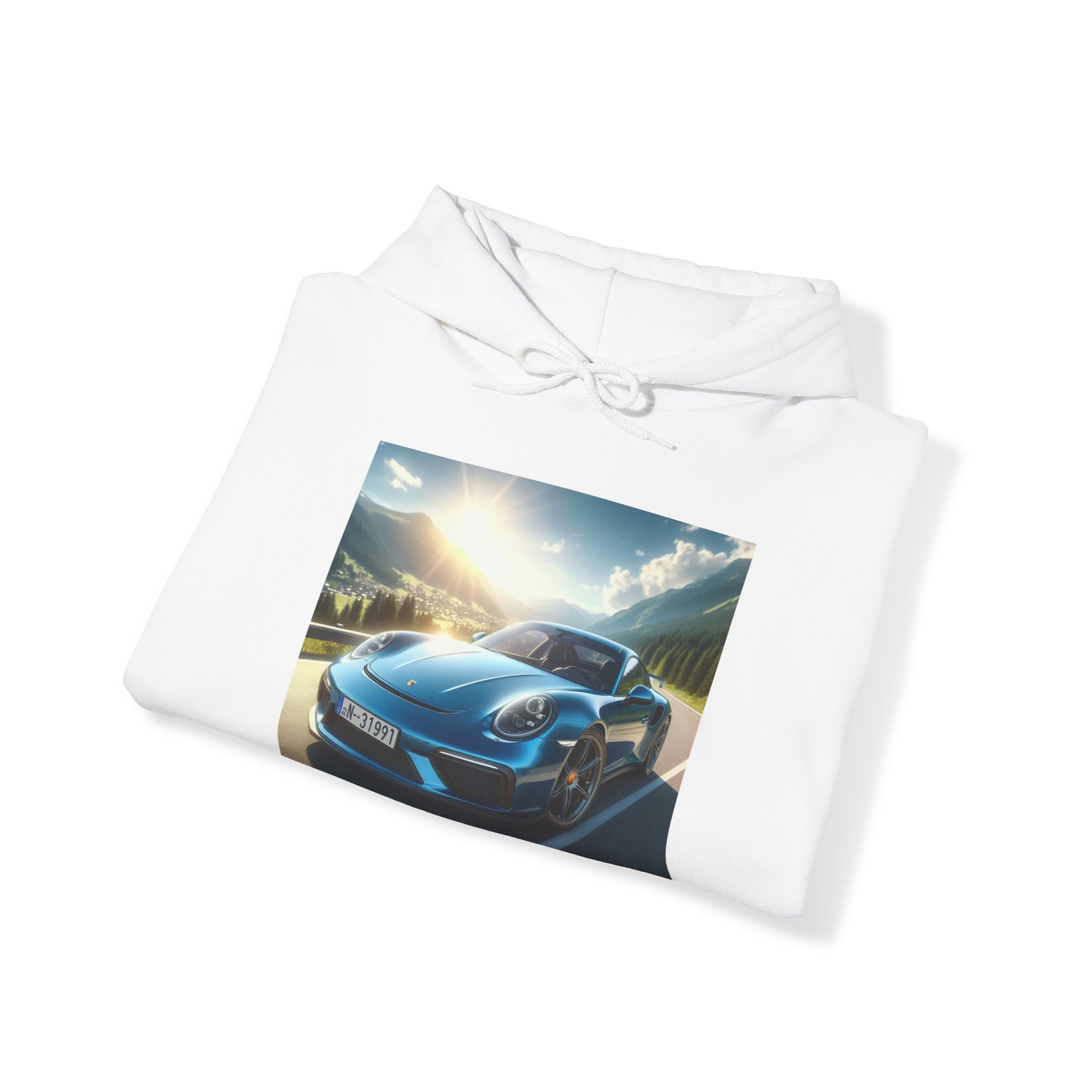 Blue Porsche Hoodie Hoodie Printify