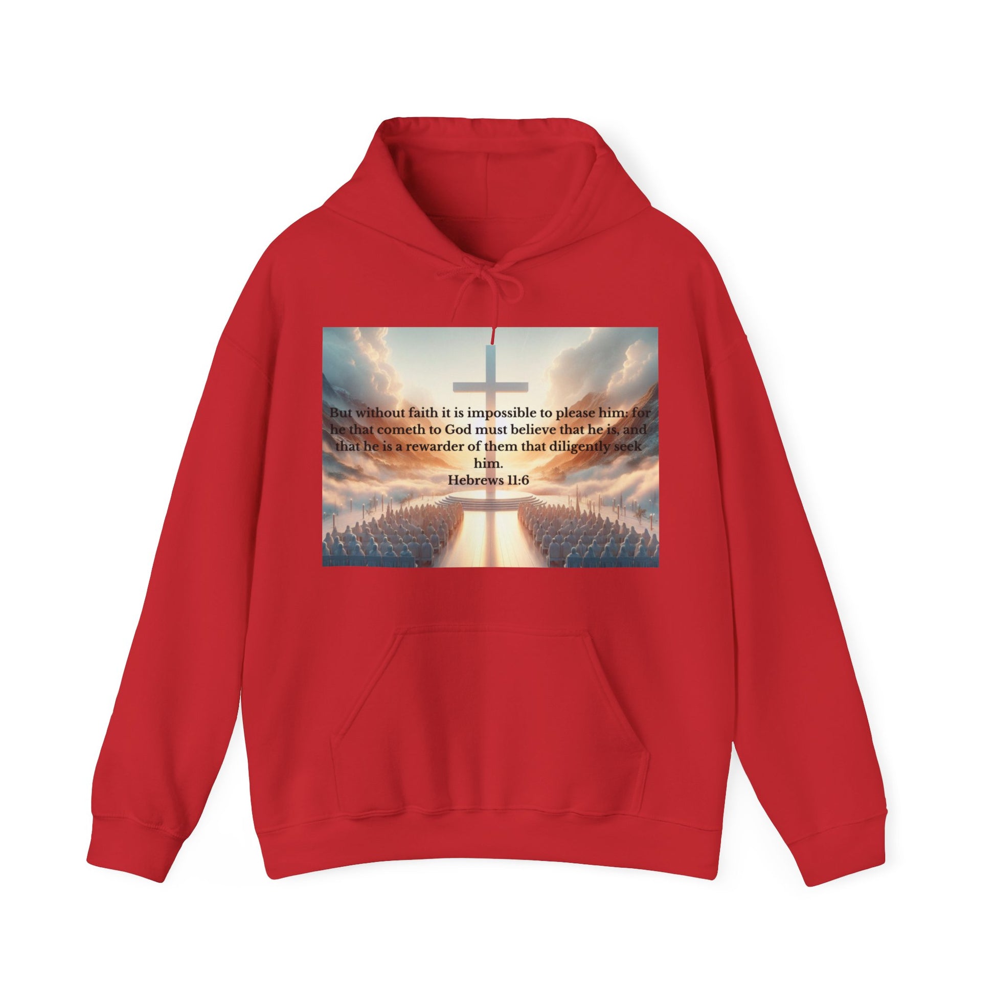 Hebrews 11:6 Hoodie Hoodie Printify Red S