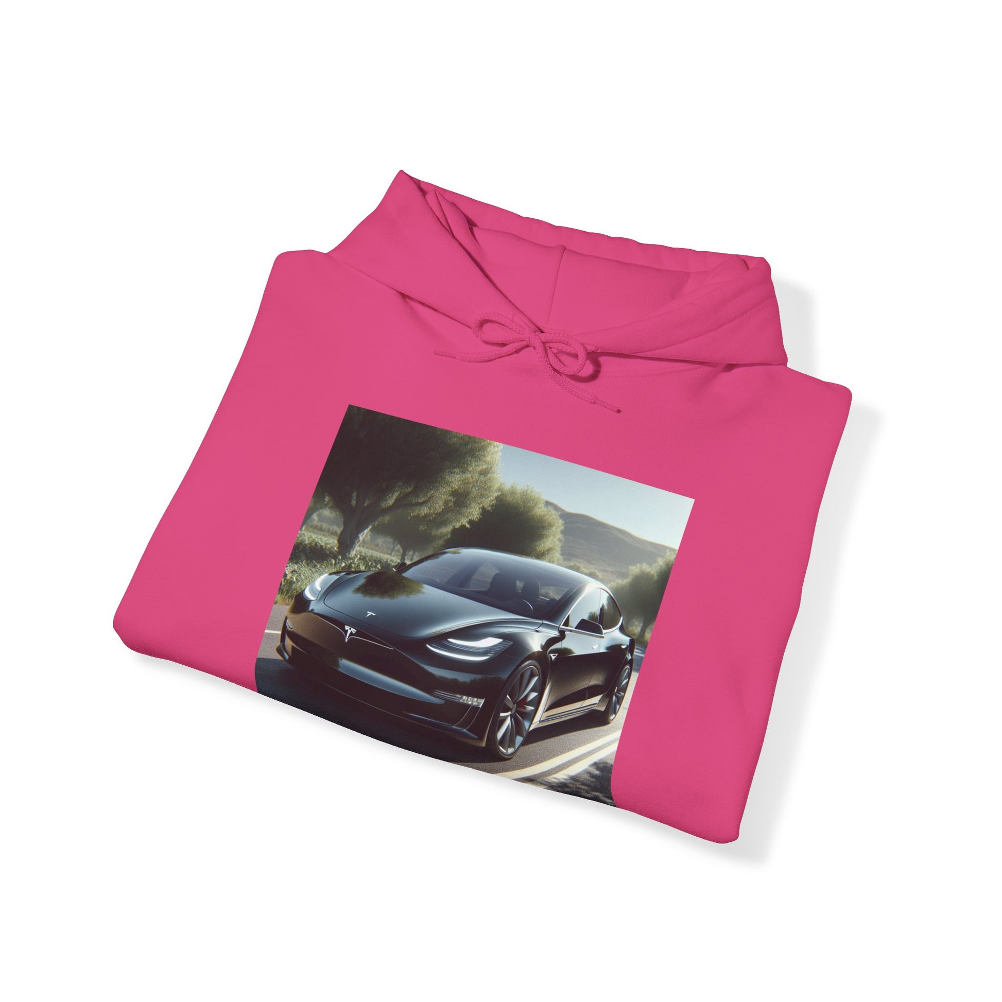 Black Tesla Hoodie Hoodie Printify