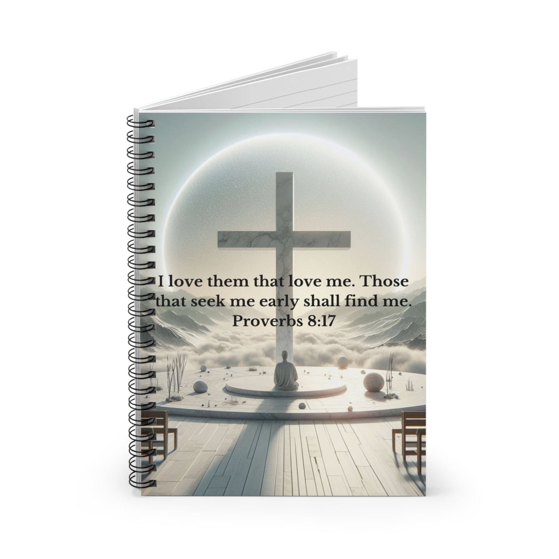 Proverbs 8:17 Spiral Notebook Paper products Printify