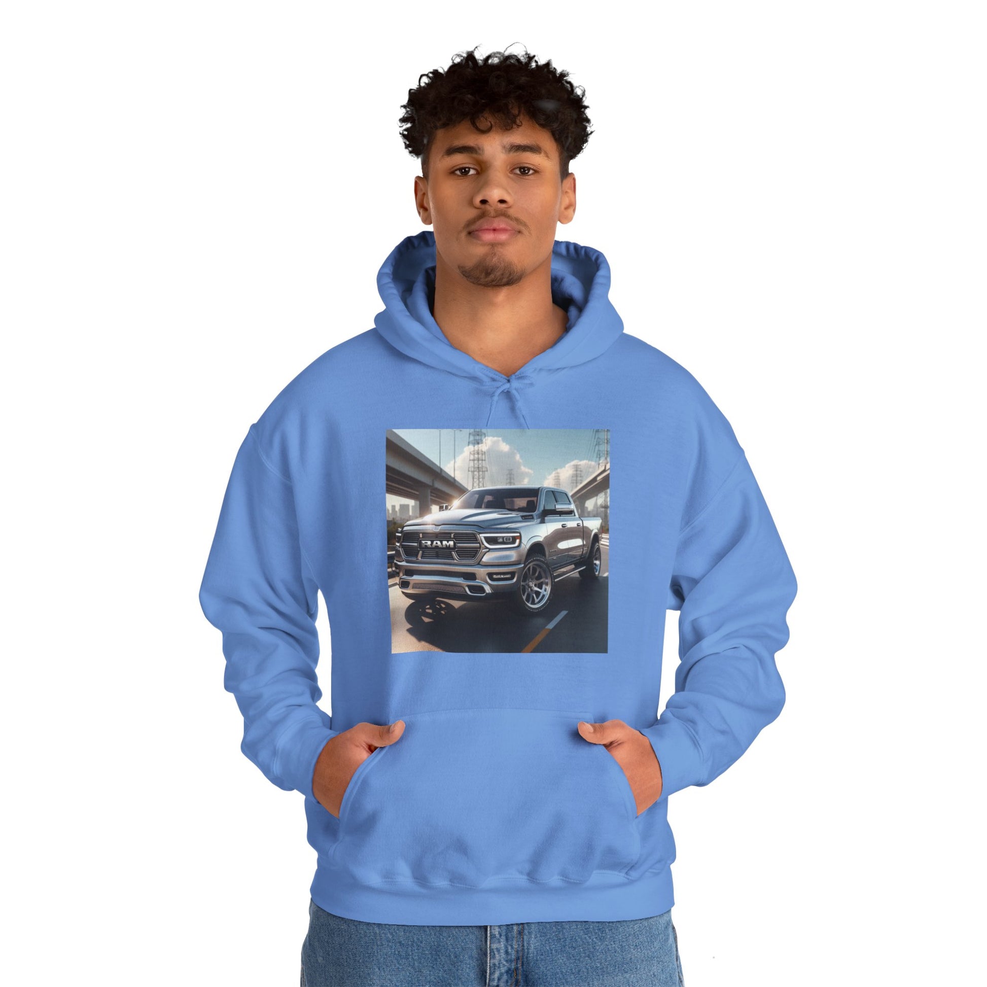 Silver Dodge Ram Hoodie Hoodie Printify