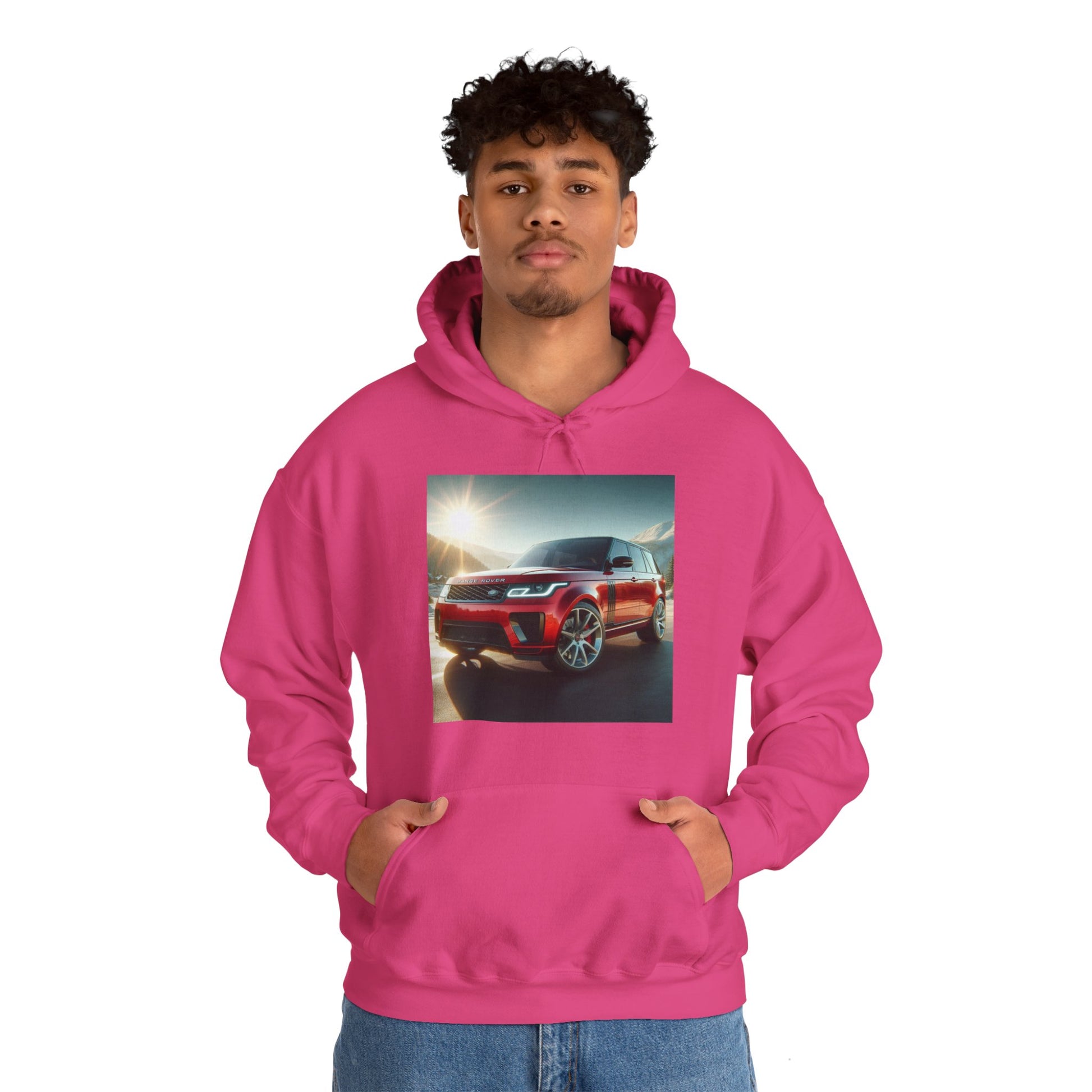 Red Range Rover Hoodie Hoodie Printify