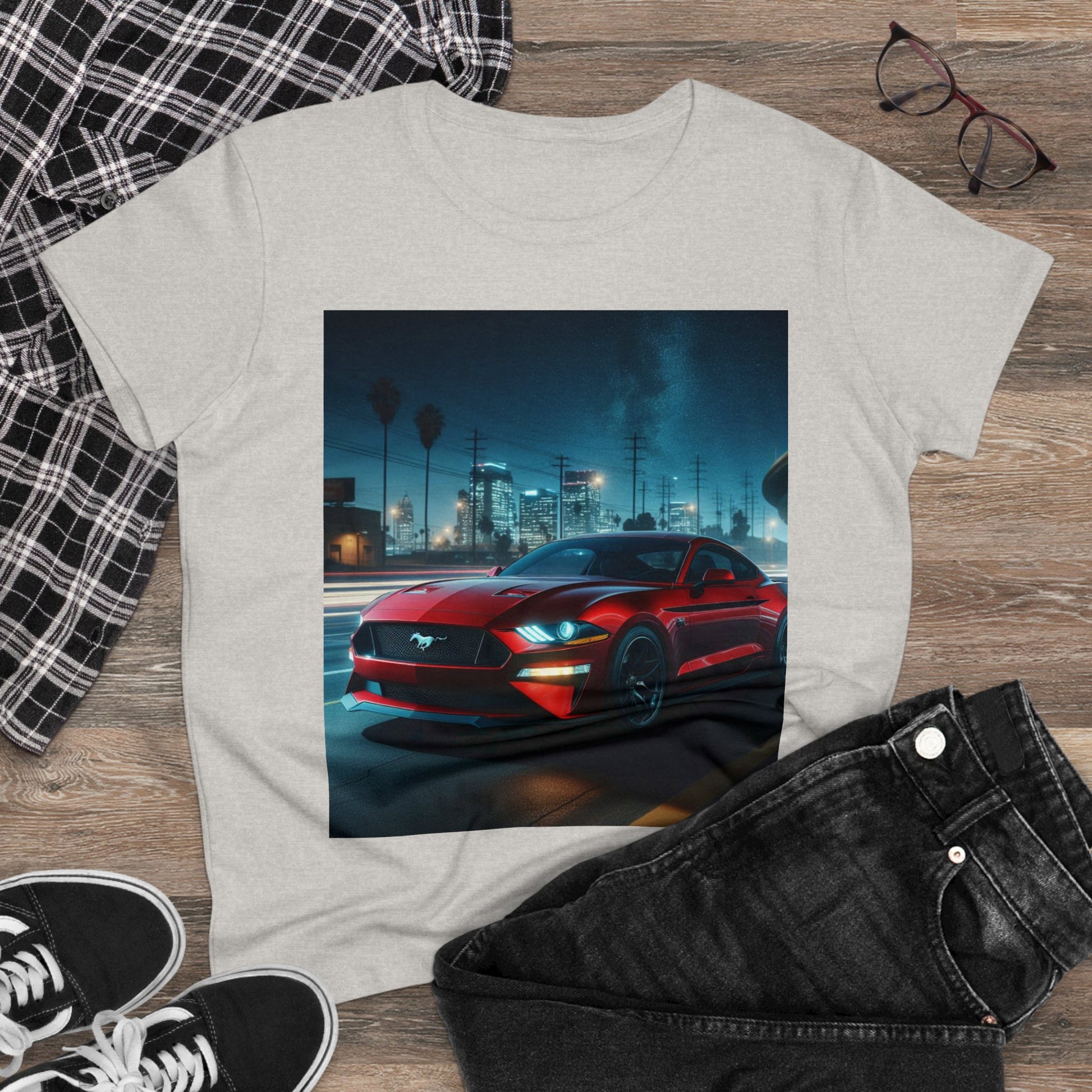 Red Mustang T-Shirt T-Shirt Printify