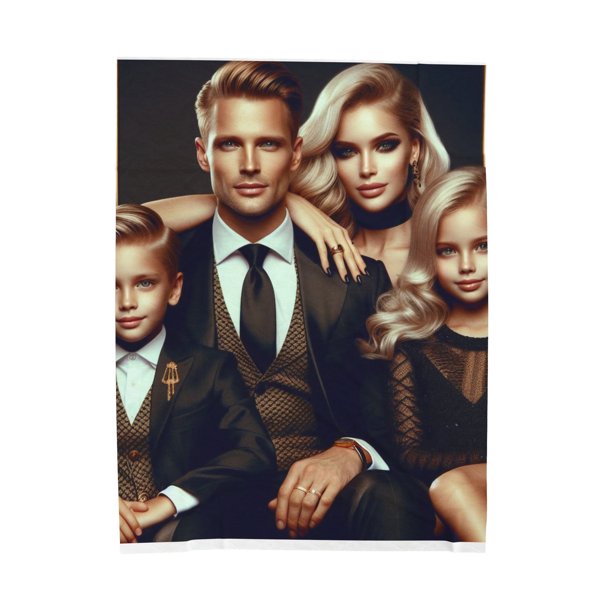 Family Portrait Plush Blanket All Over Prints Printify 60" × 80"