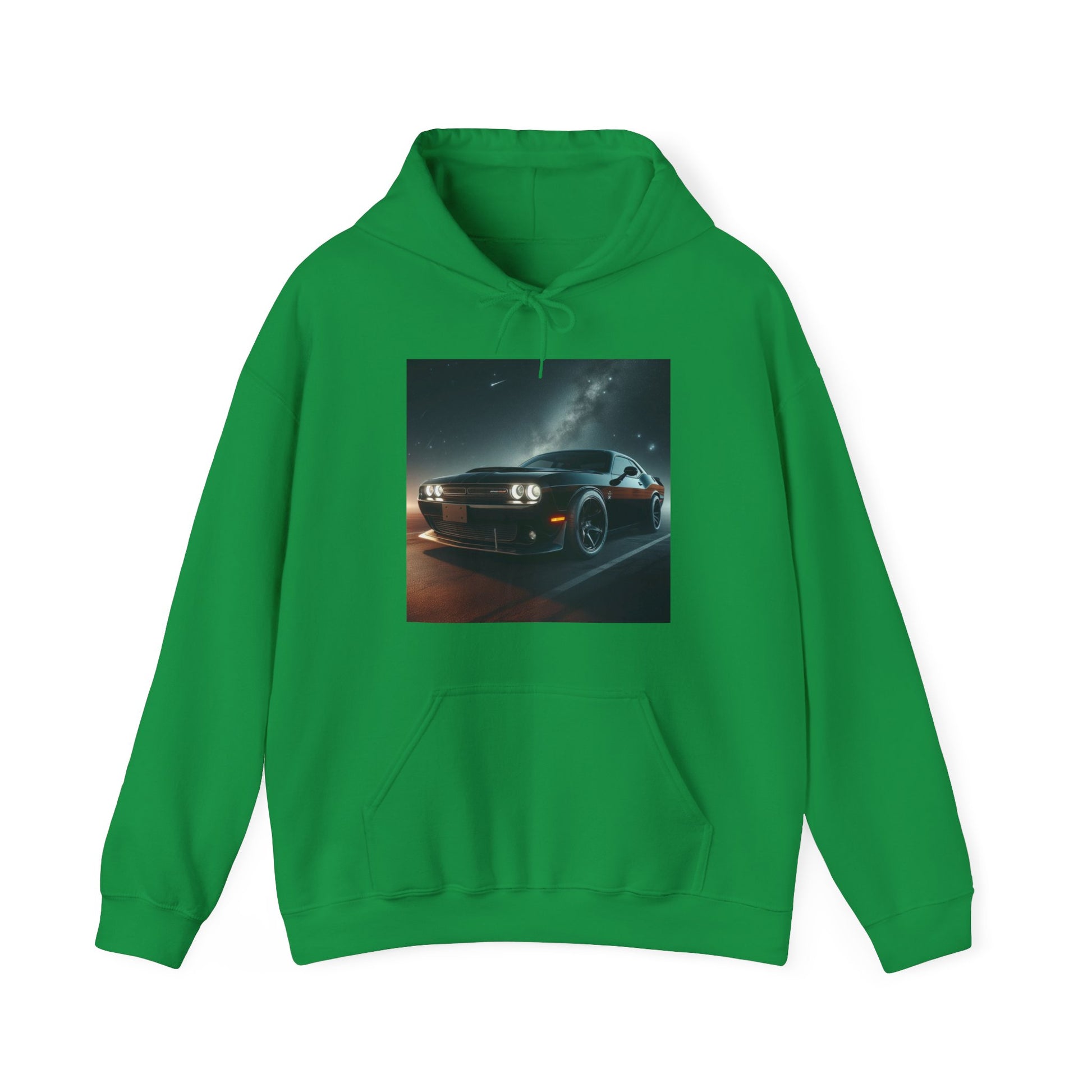 Black Challenger Hoodie Hoodie Printify Irish Green S