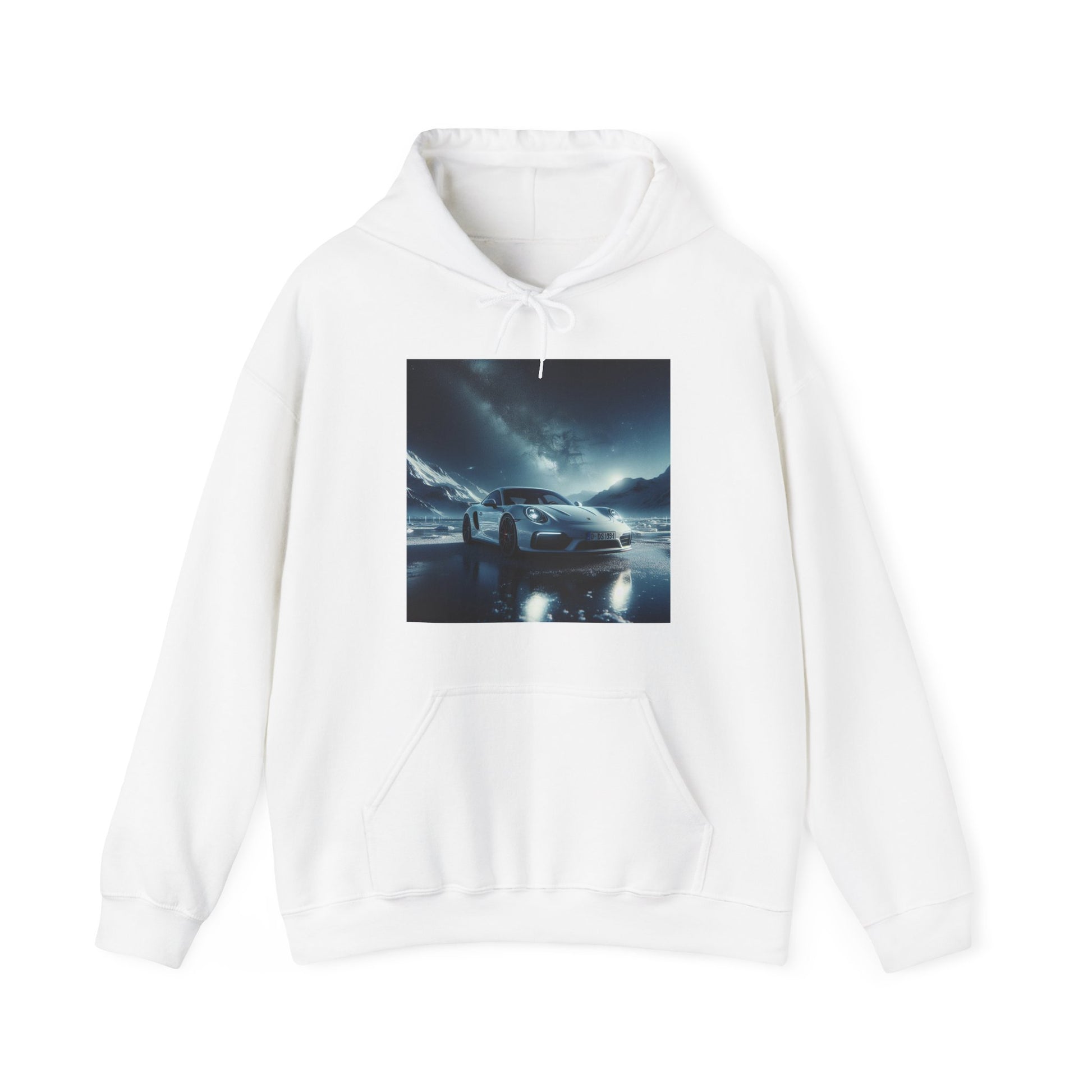 White Porsche Hoodie Hoodie Printify White S