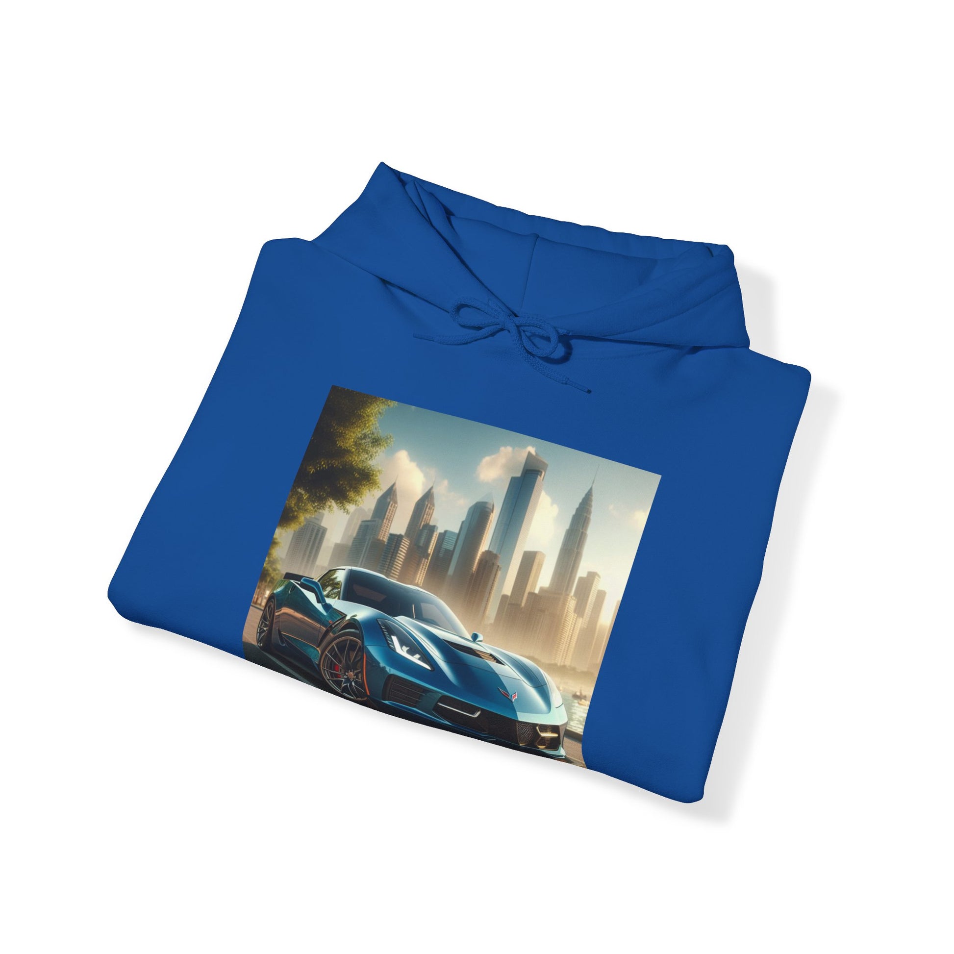 Blue Corvette Hoodie Hoodie Printify