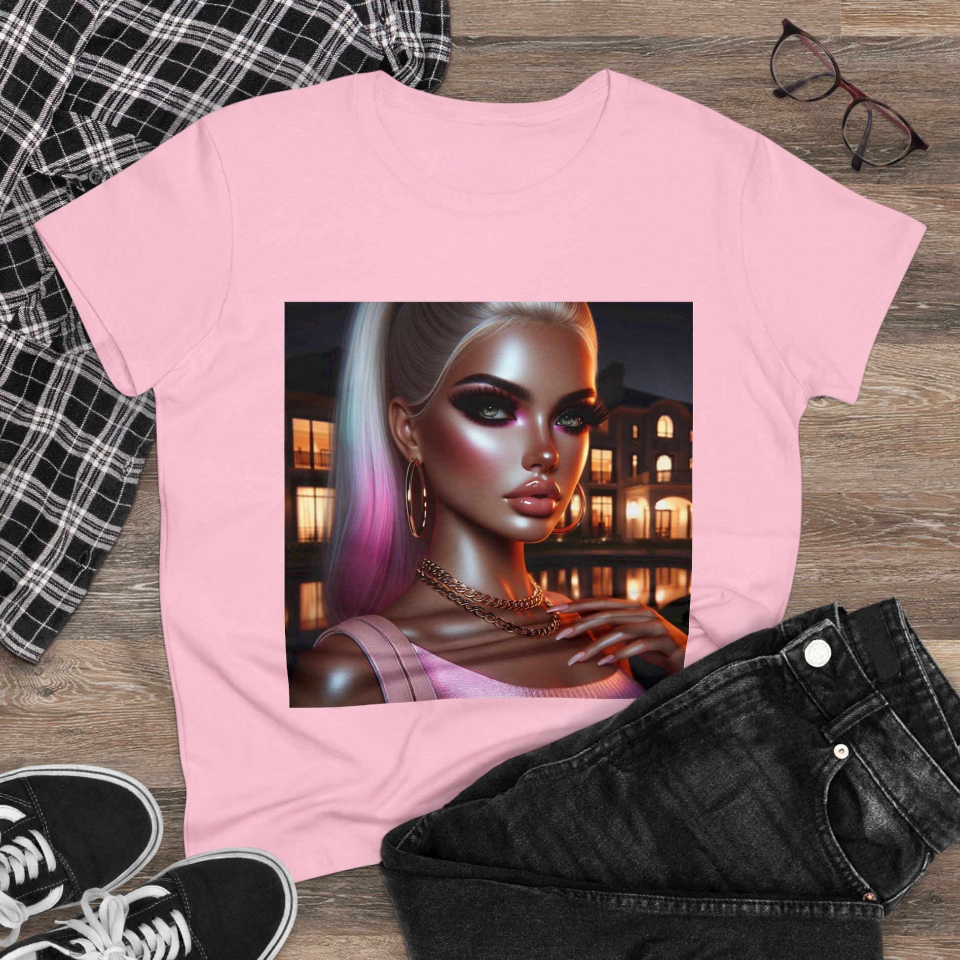 Pink at Night T-Shirt T-Shirt Printify