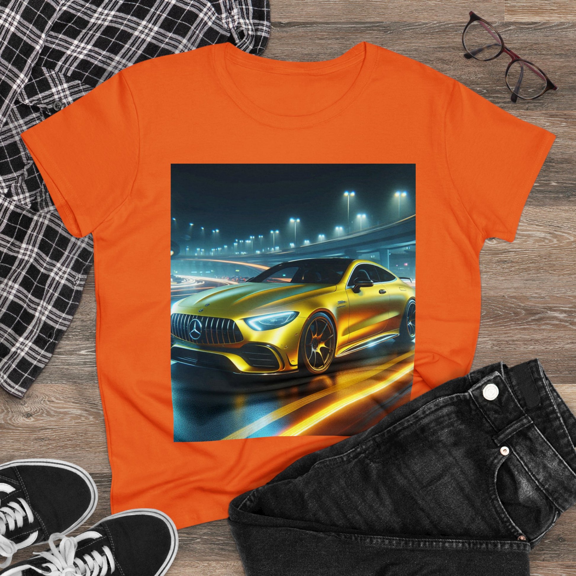 Yellow Mercedes T-Shirt T-Shirt Printify