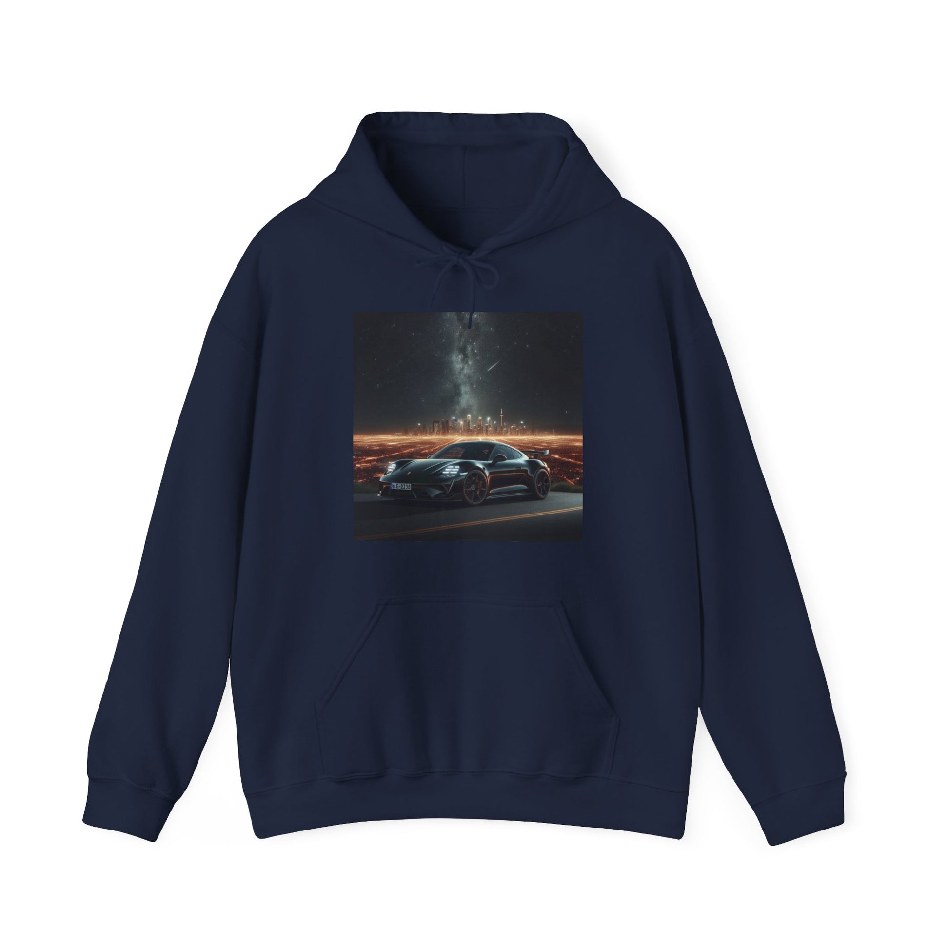 Black Porsche Hoodie Hoodie Printify Navy S