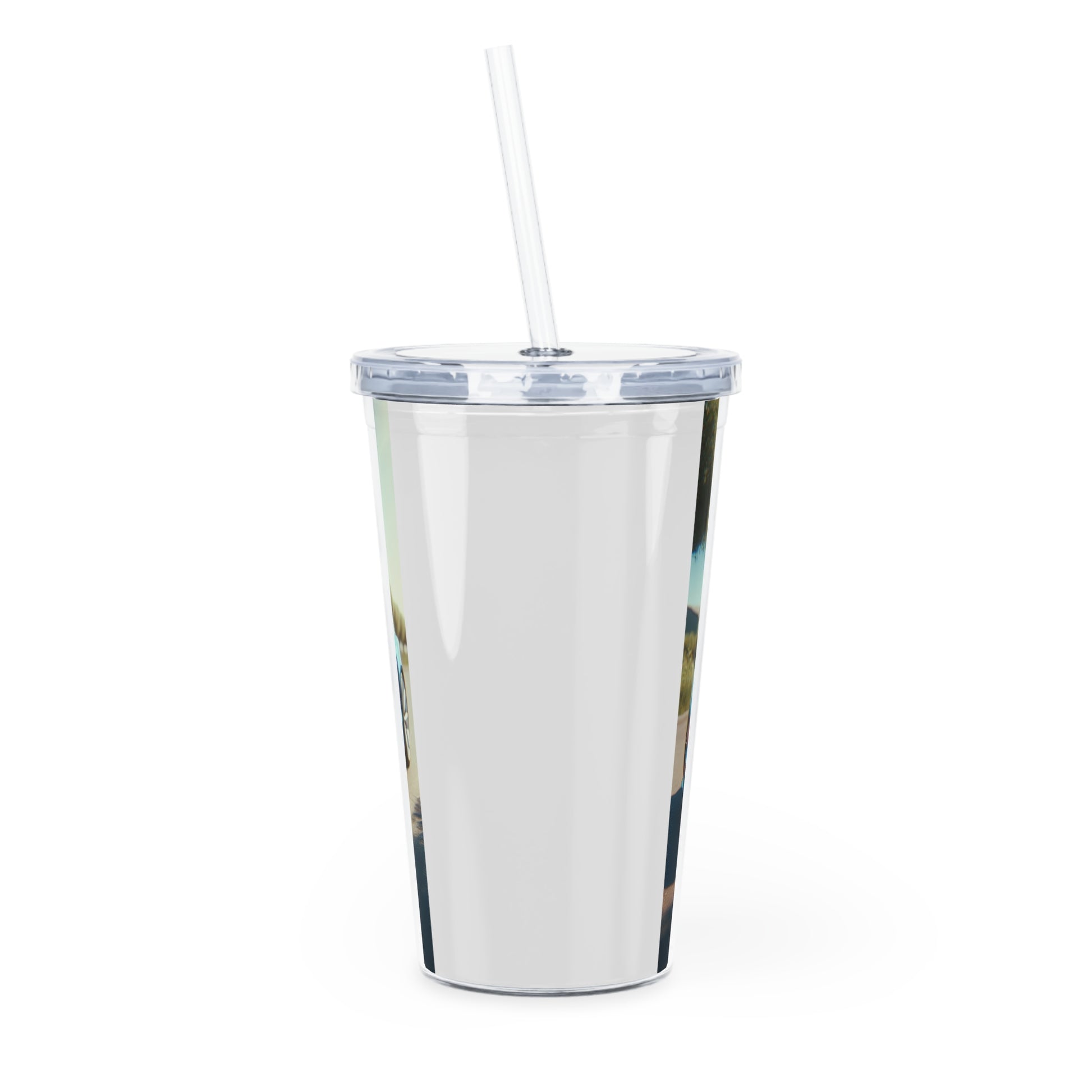 Blue Tesla Tumbler with Straw Mug Printify