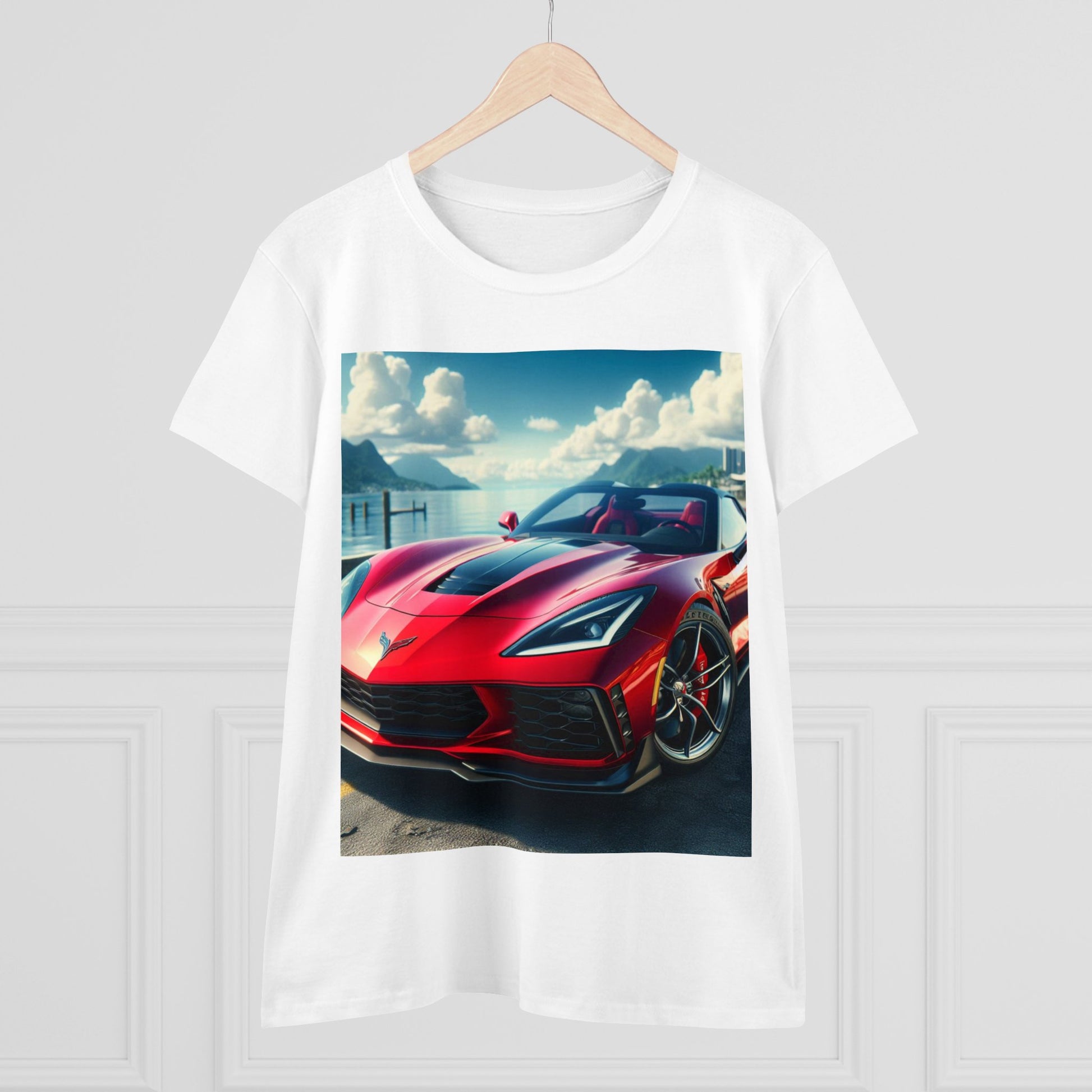Red Corvette T-Shirt T-Shirt Printify