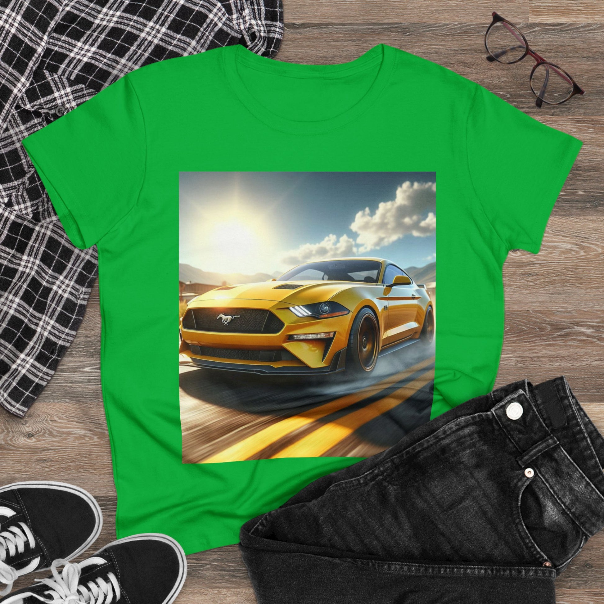 Yellow Mustang T-Shirt T-Shirt Printify