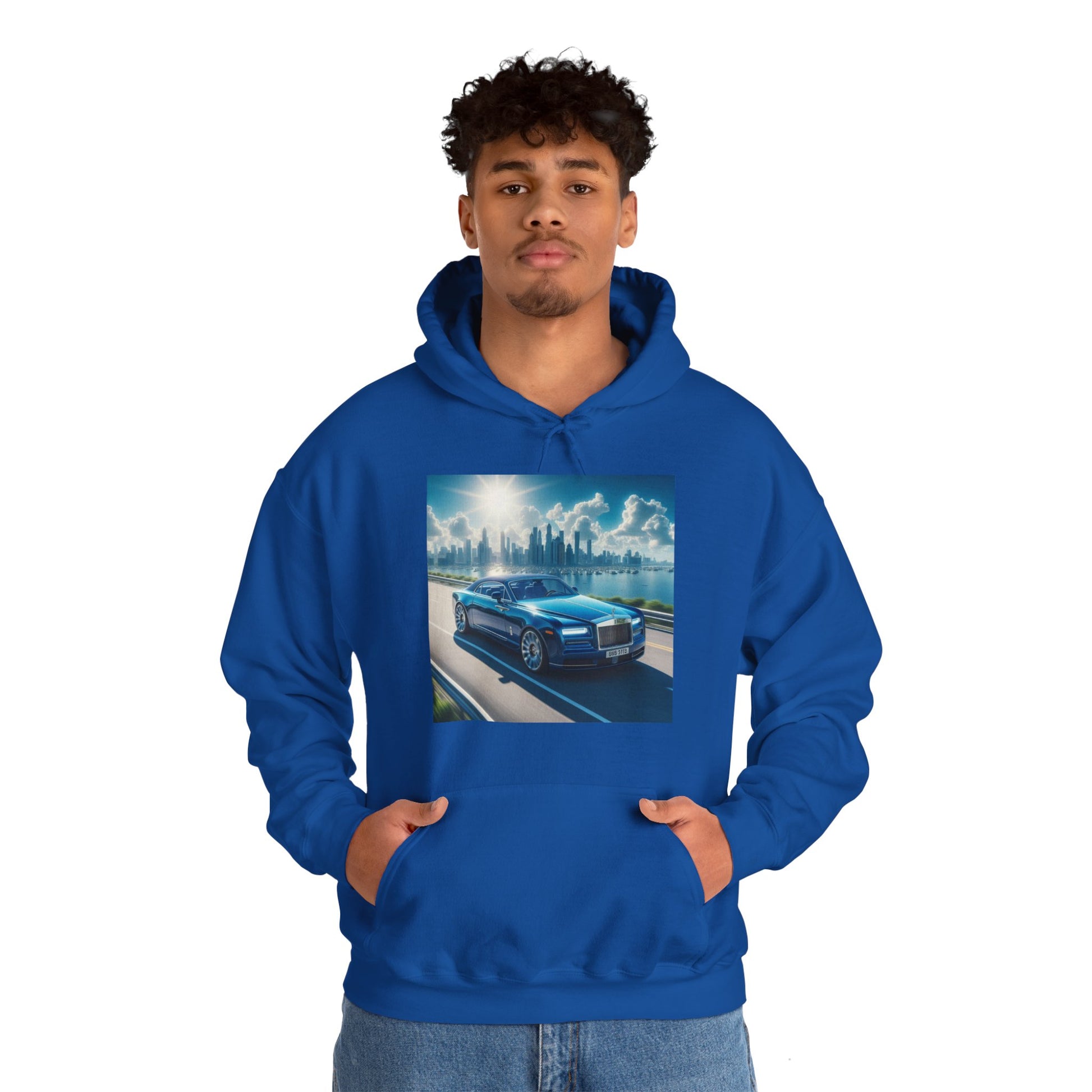 Blue Rolls Royce Hoodie Hoodie Printify