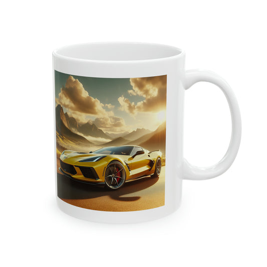 Yellow Corvette Mug Mug Printify
