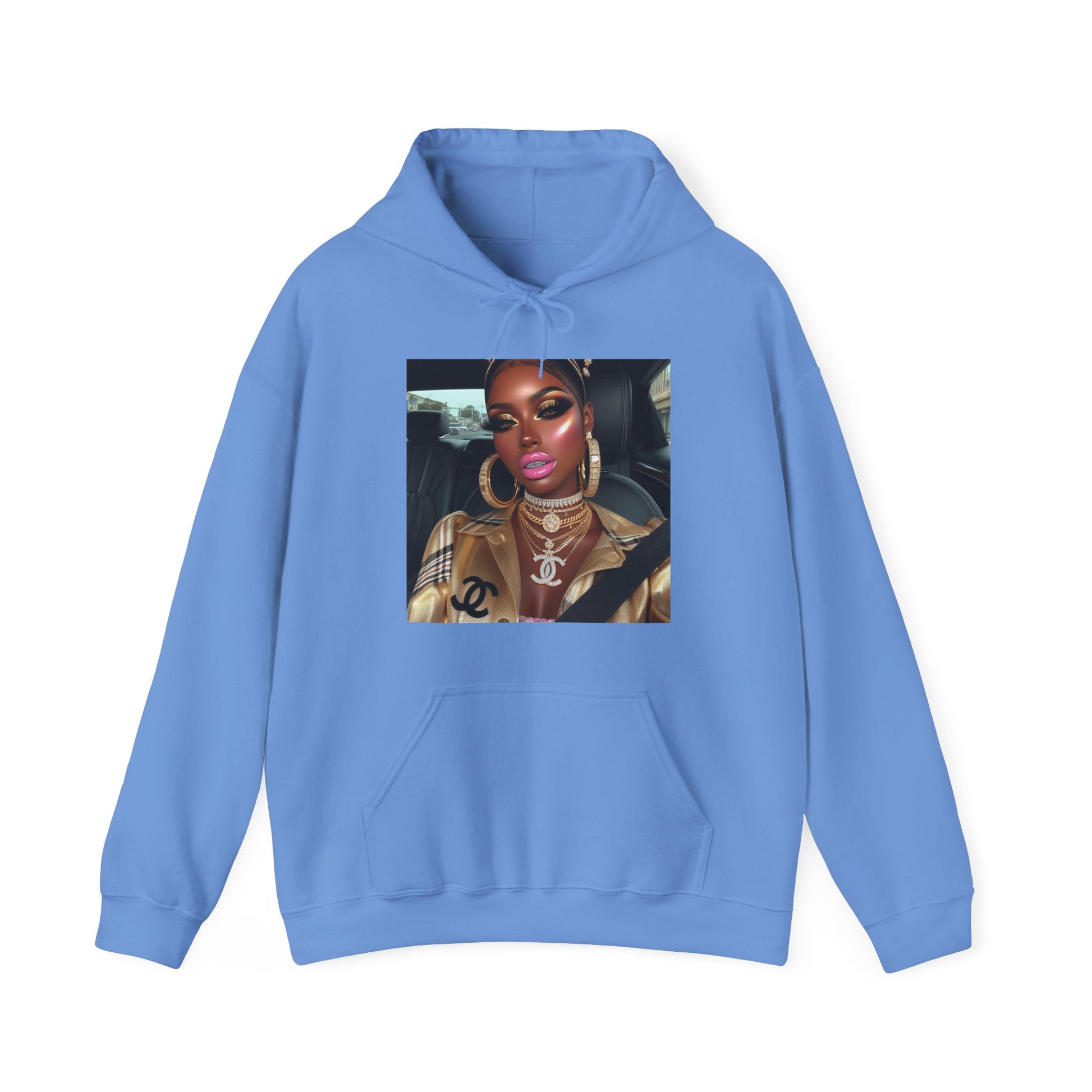 Car Beauty Hoodie Hoodie Printify Carolina Blue S