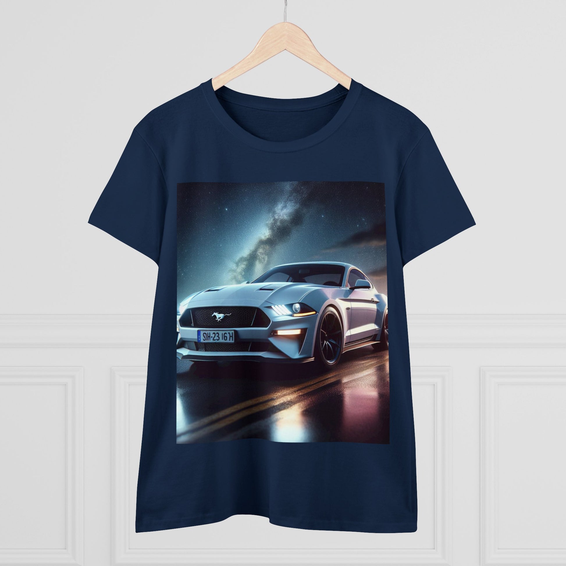 White Mustang T-Shirt T-Shirt Printify