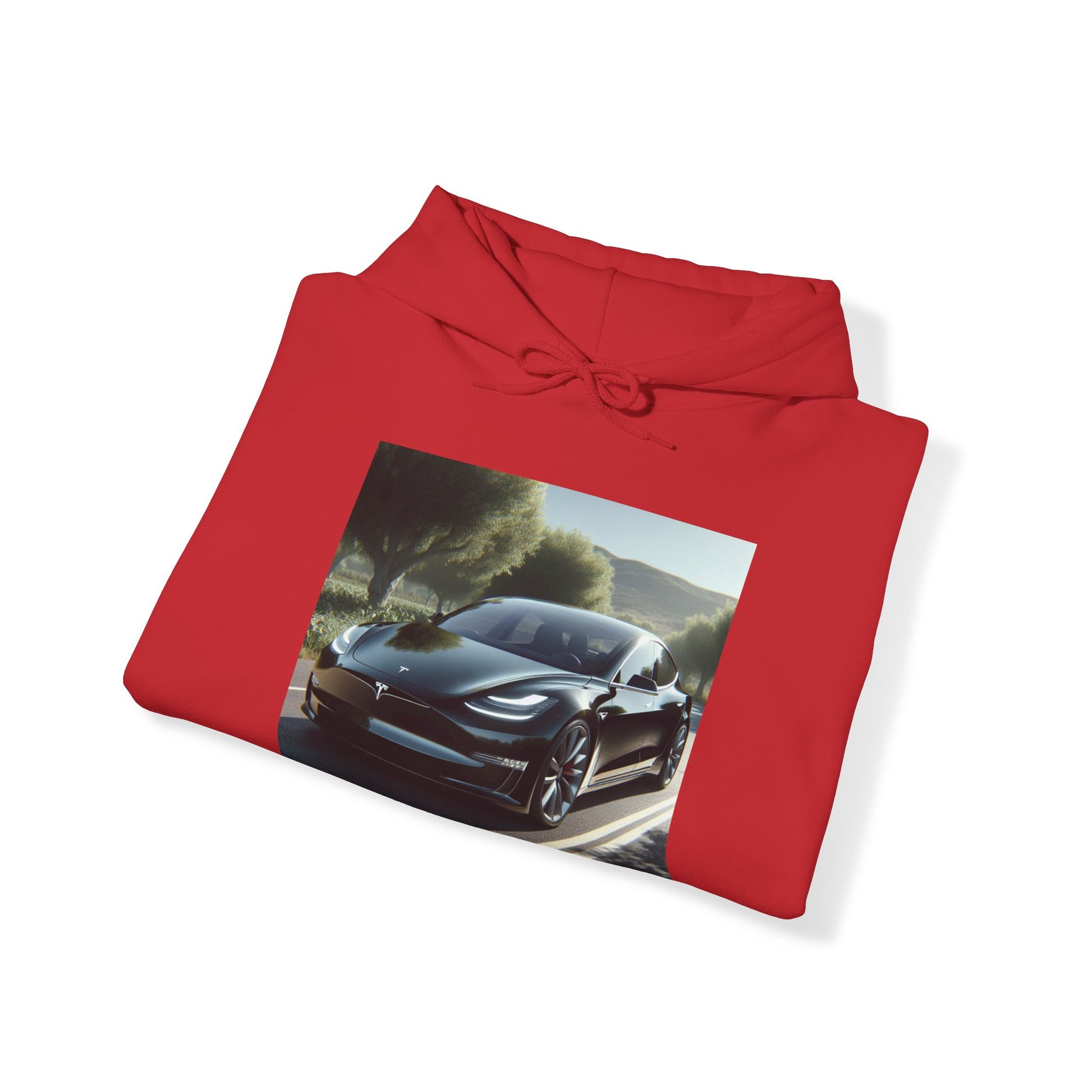 Black Tesla Hoodie Hoodie Printify