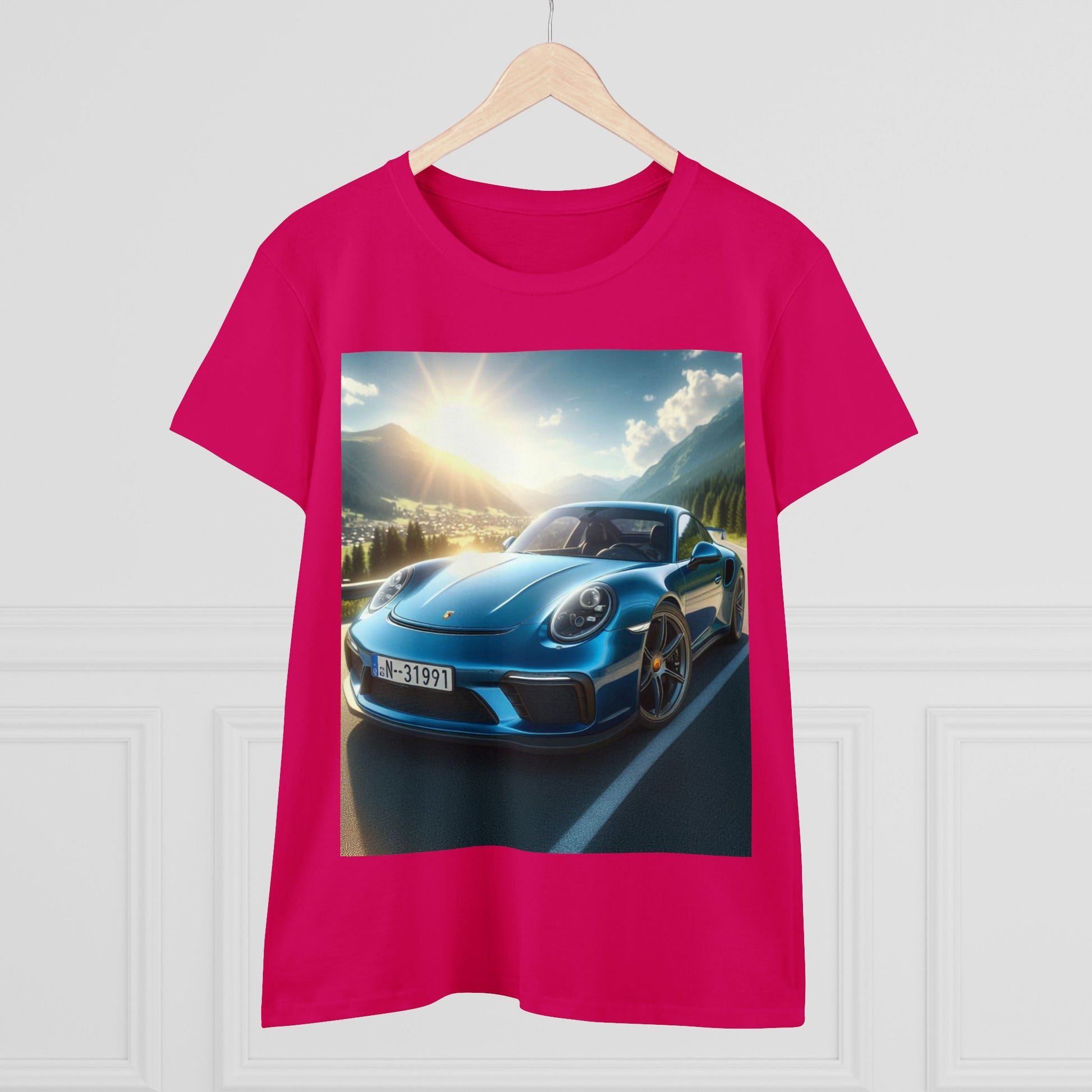 Blue Porsche T-Shirt T-Shirt Printify