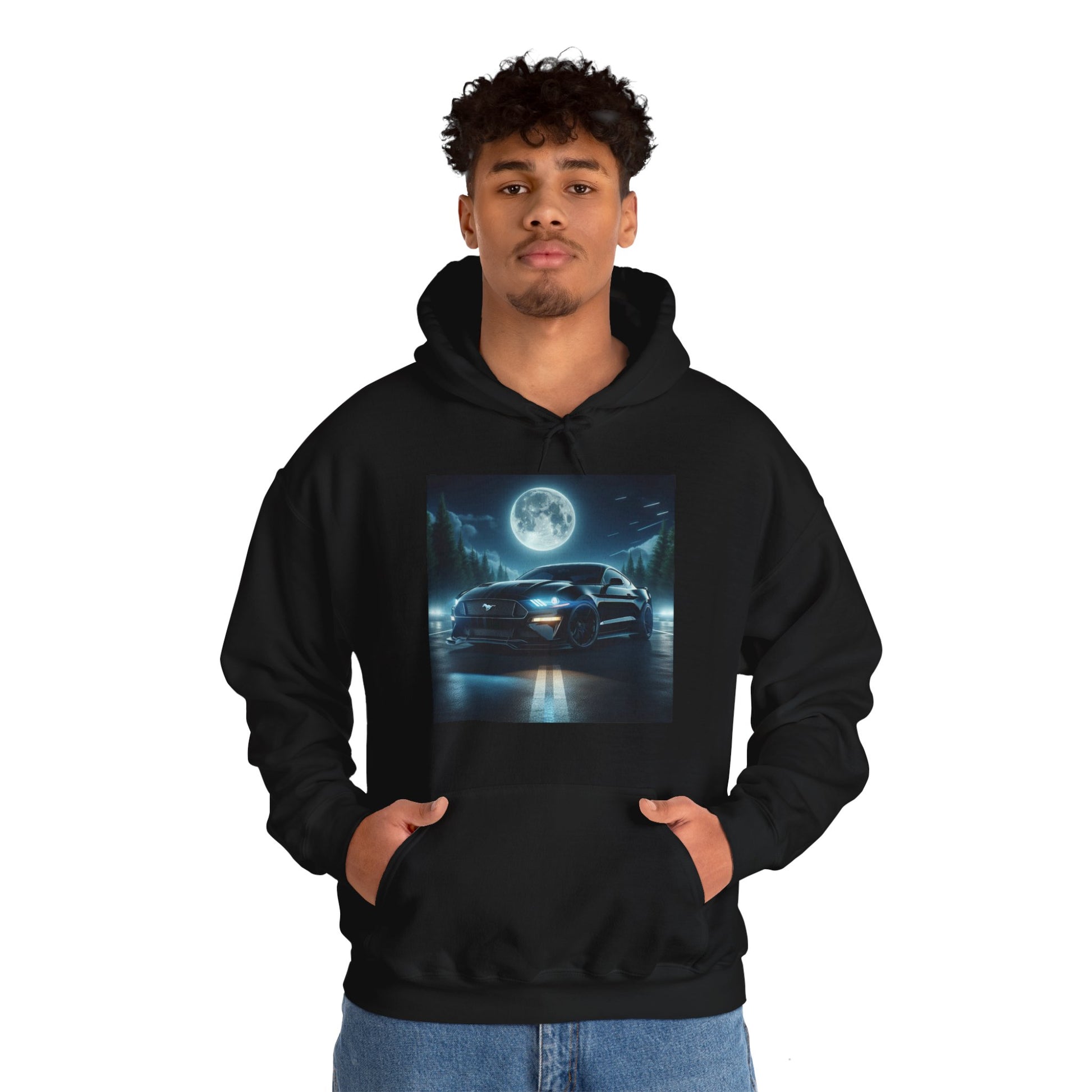 Black Mustang Hoodie Hoodie Printify