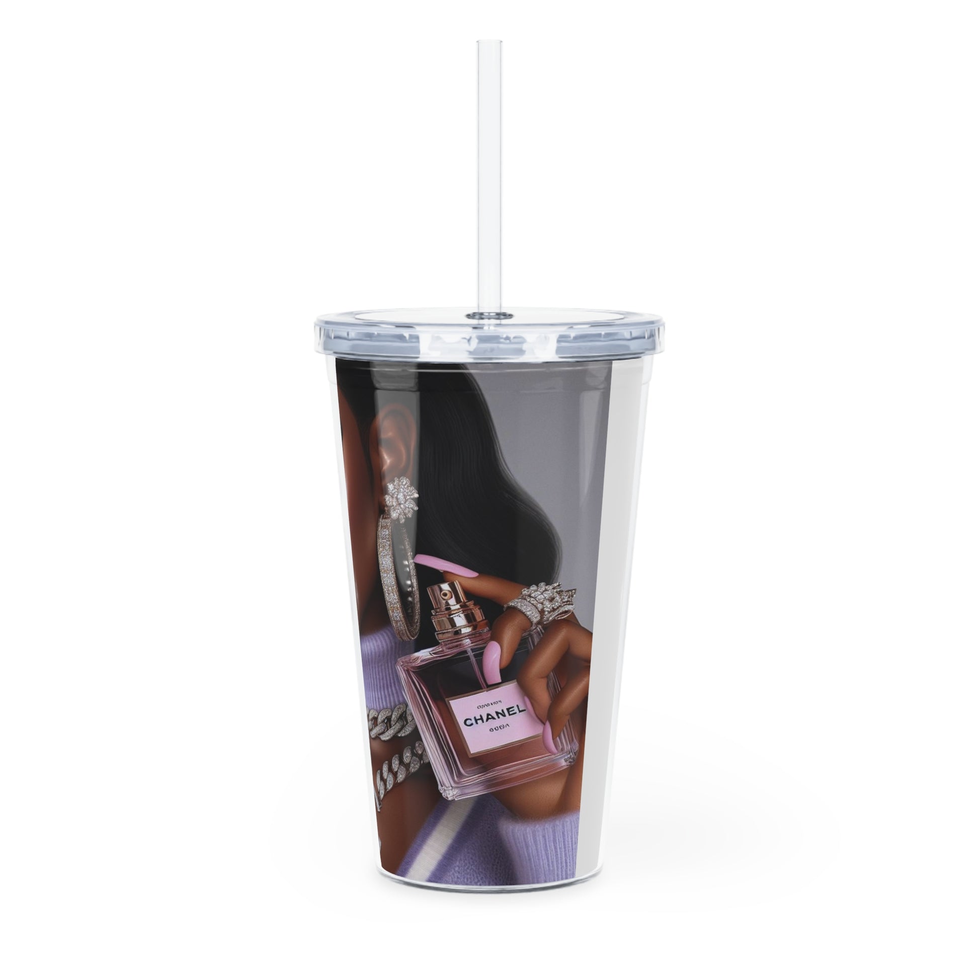 Chanel Please Tumbler with Straw Mug Printify