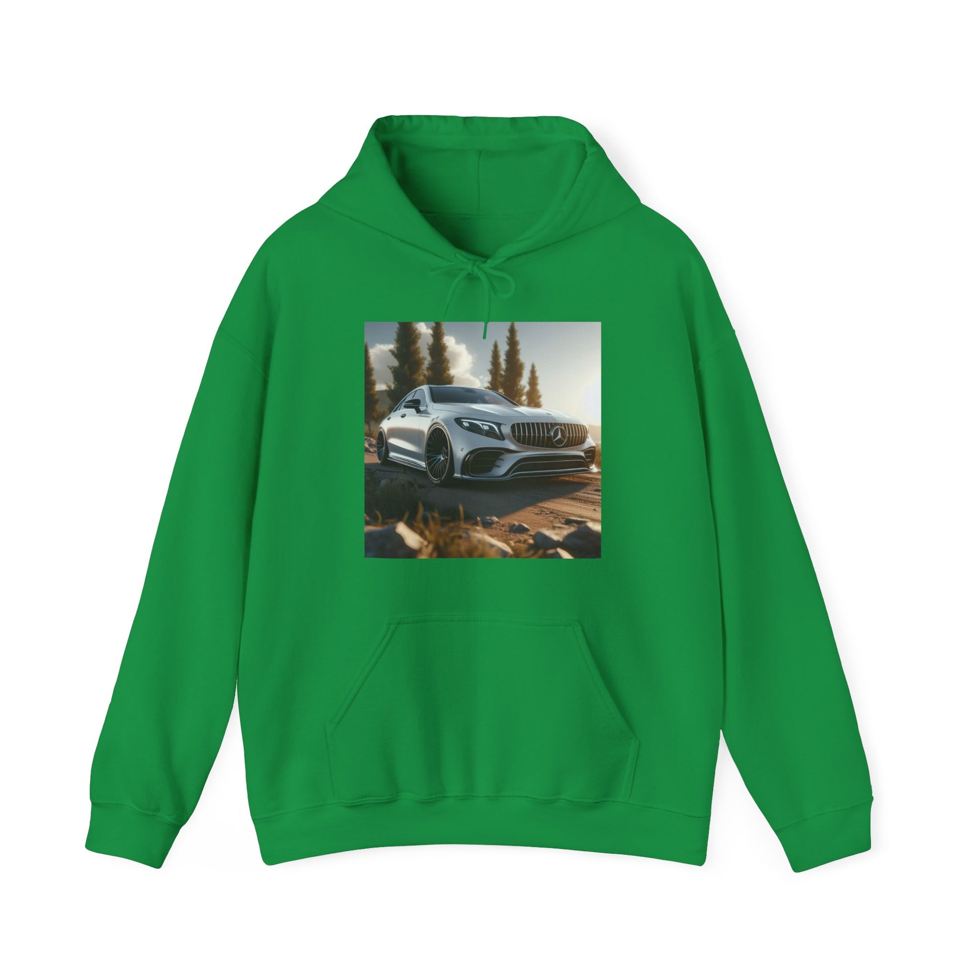White Mercedes Hoodie Hoodie Printify Irish Green S