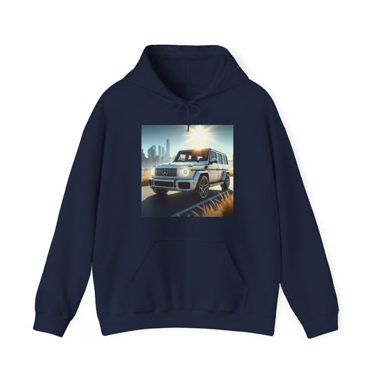 White G-Wagon Hoodie Hoodie Printify Navy S